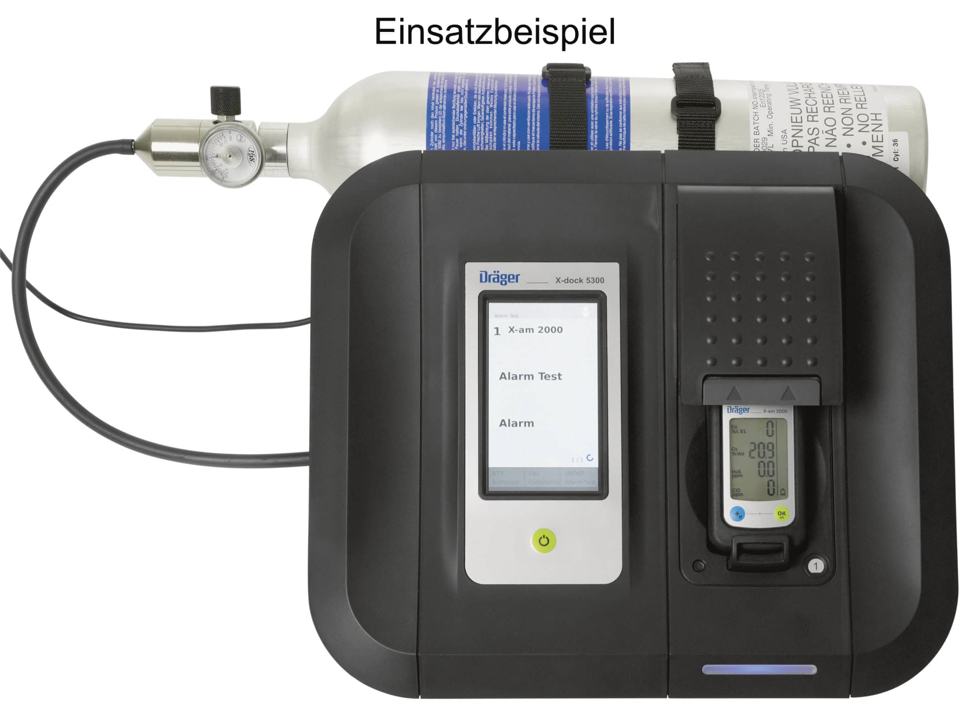 Dräger® X-Dock® X-am® 5300 Test Station & Kalibrier Station 8321880, Passend für X-am® 2500 / 2800 / 5000 / 5600 / 5800 / 125 Serie, Für Begasungstest, Justierung & Kalibrierung