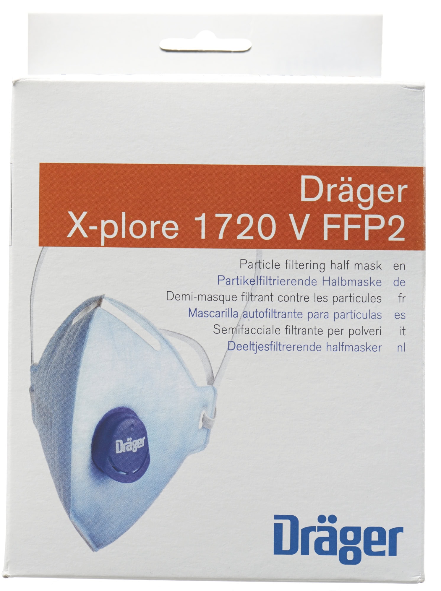 Dräger® X-plore® 1720V FFP2 NR D Atemschutzmaske / Partikelmaske 3951084, Universalgröße, Ausatemventil, Hygienisch einzelverpackt, Wirksamer Schutz gegen Feinstäube und Partikel bei hohem Tragekomfort