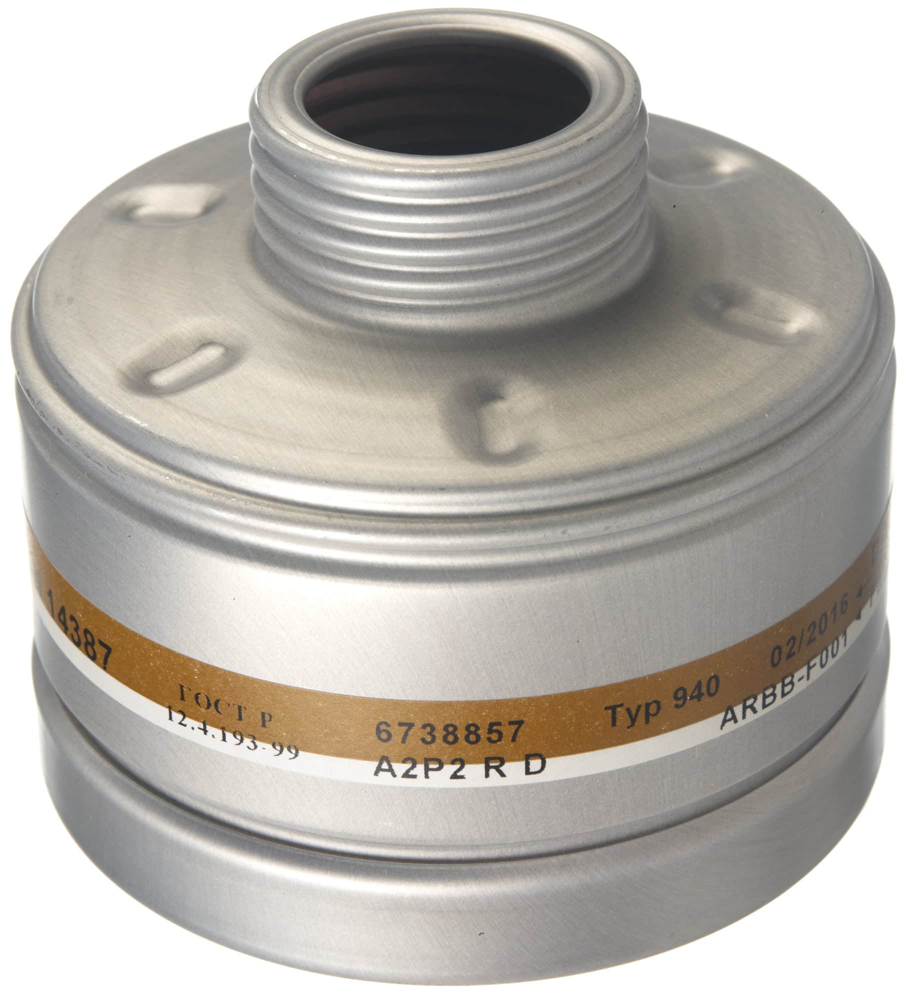 Dräger® X-plore® RD40 Kombi Filter 940, 6738857, A2 P2 R D, 40 mm Rundfilteranschluss [NATO Standard], Kombinationsfilter gegen organische Gase & Dämpfe + Partikel
