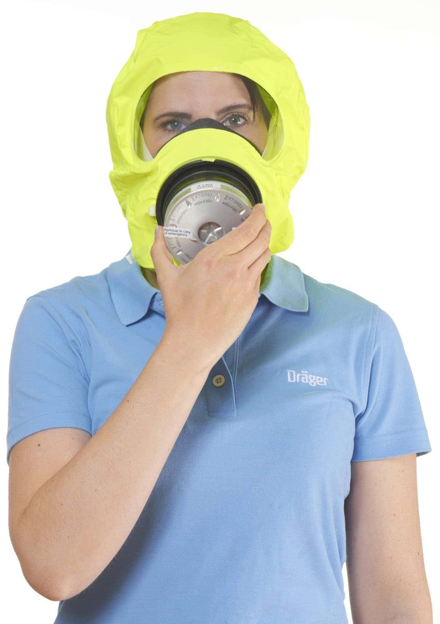 Dräger® PARAT® 4730 Industrie Fluchthaube R59431, ABEK15 P3 Kombi Filter für mind. 15 Min. Schutz, Hard Case, Universalgröße, Fluchthaube zum Schutz gegen toxische Industriegase, Dämpfe und Partikel