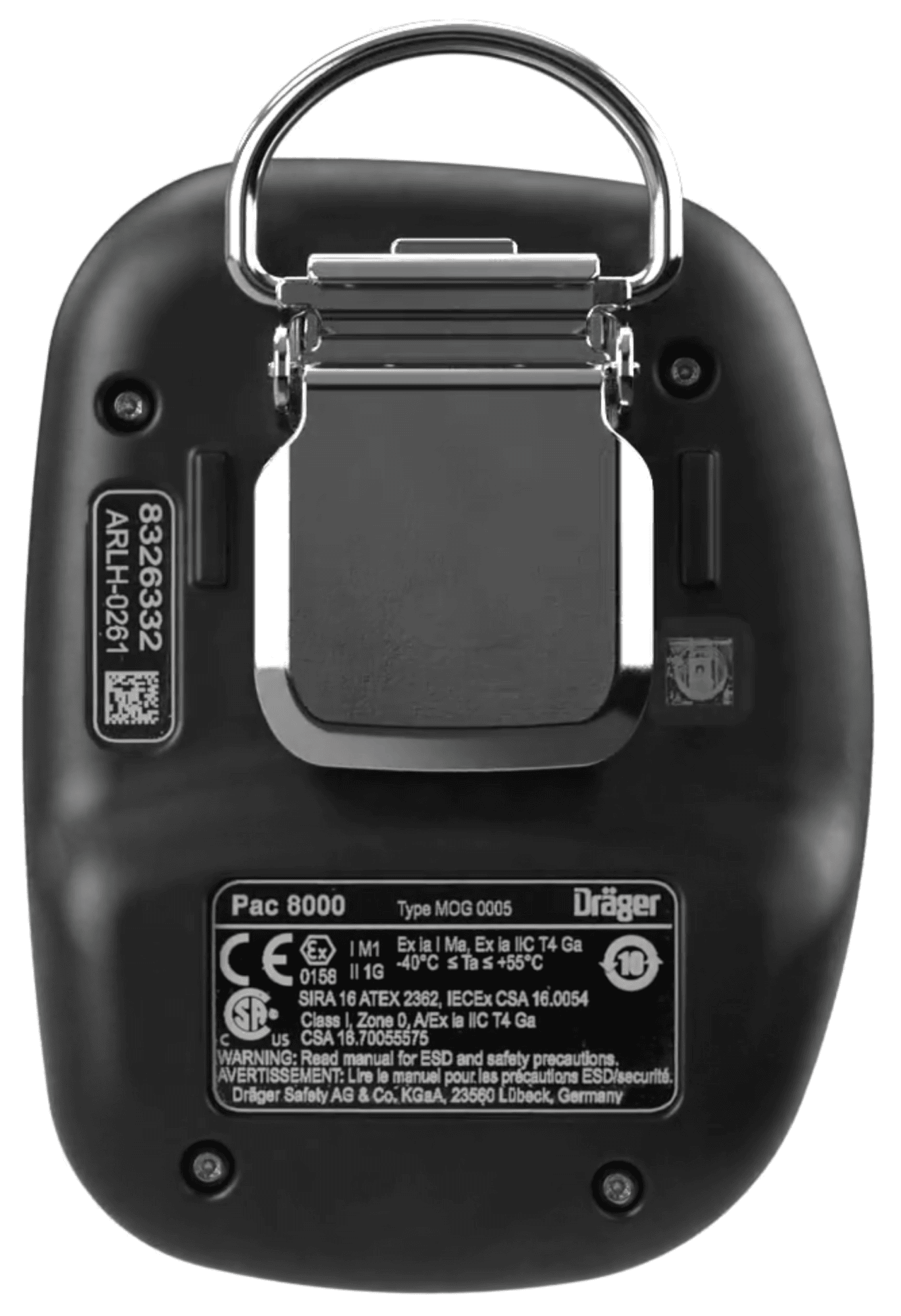 Dräger® Pac® 8500 2-in Eingasmessgerät 3702251, Dual Sensor: H2S / O2, IP 68 Staub & Wasserdicht, Mobiles Gaswarngerät für Schwefelwasserstoff (H2S) und Sauerstoff (O2)