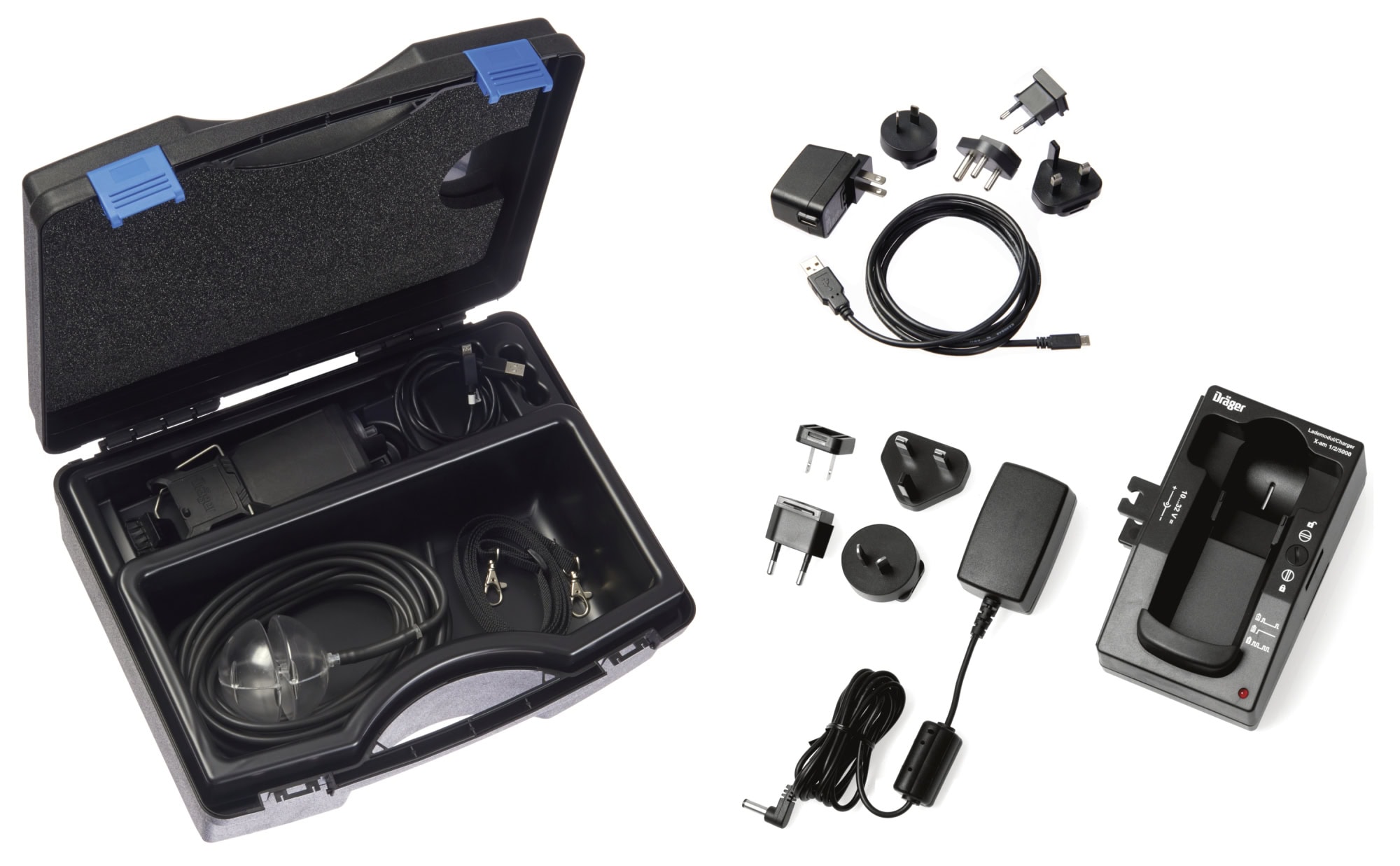 Dräger® X-am® 5X00 Abwasser Zubehör 3742458, X-am® Pumpe inkl. Koffer, Tragegurt, Schwimmersonde, 5 m FKM Schlauch & Ladegeräte, Zur Fernprobenahme von Gasen, Für Dräger® X-am® 5000 / 5600 / 5800