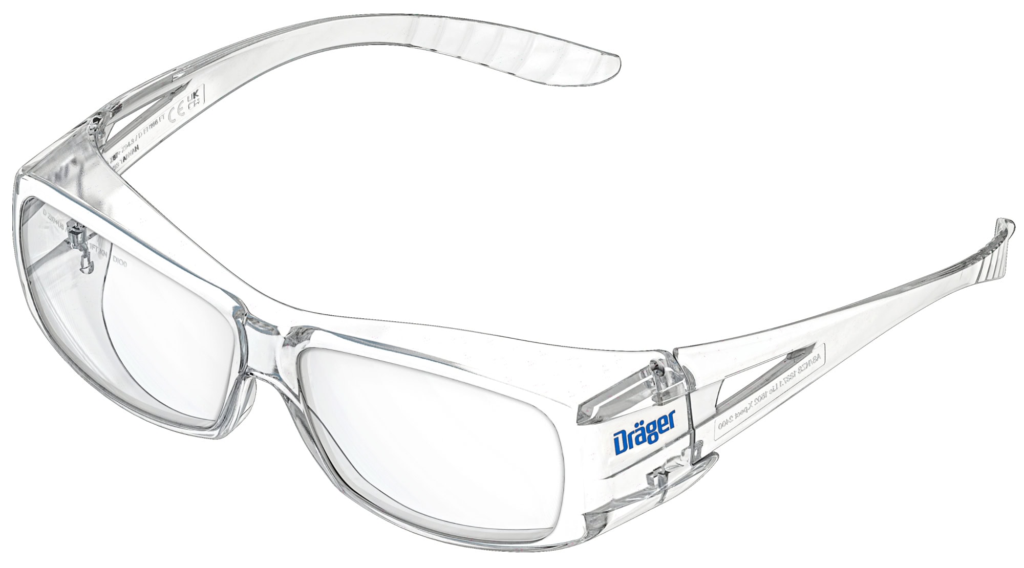 Dräger® X-pect® 2400 Überbrille 3717410, Klar, Polycarbonat, Anti Beschlag + Anti Kratz Beschichtung & UV Schutz (AS/AC/UV), 2C-1.2 D 1FT KN, Zur Kombination mit Korrekturbrille