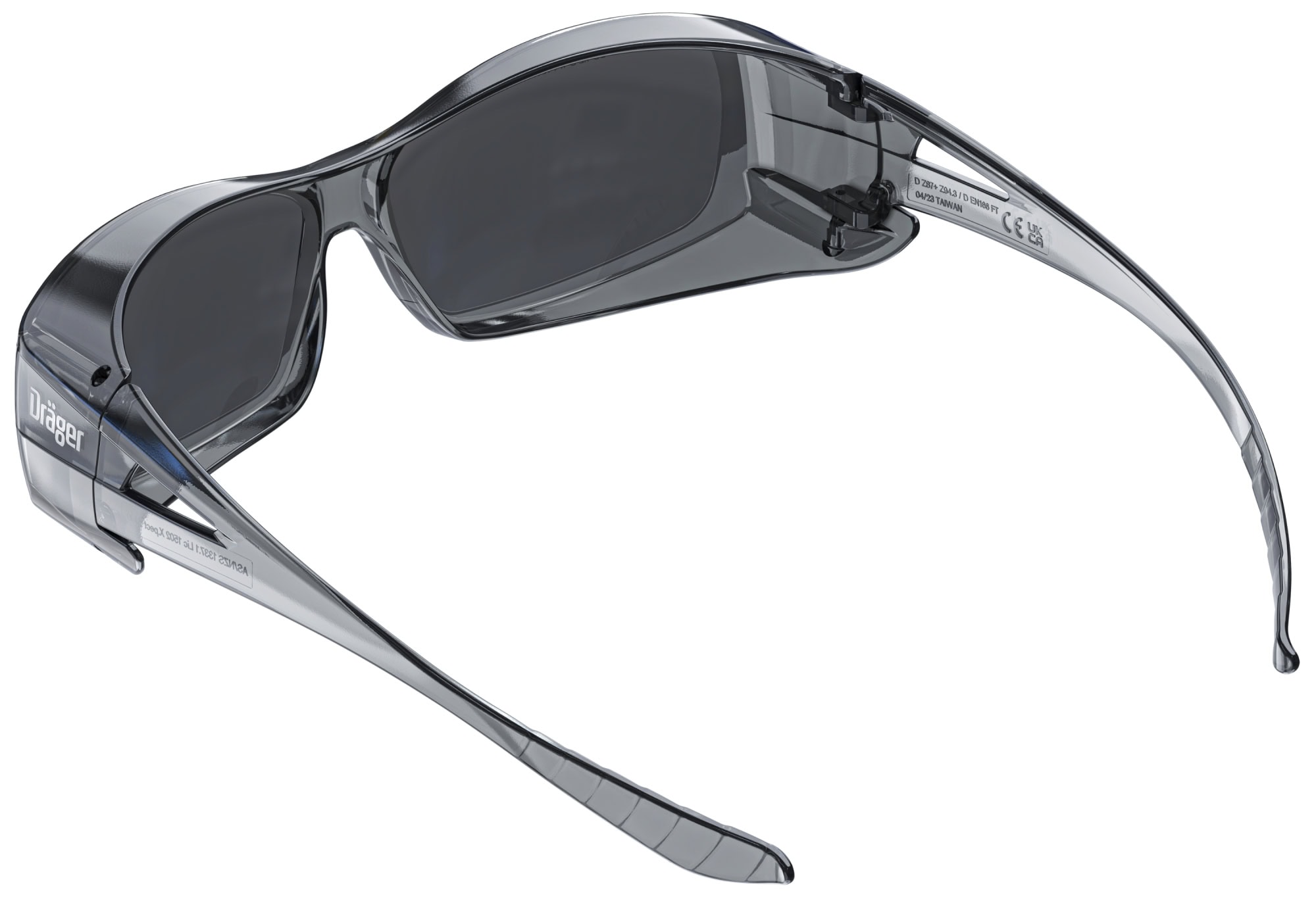 Dräger® X-pect® 2420 Überbrille 3717411, Grau, Polycarbonat, Anti Beschlag + Anti Kratz Beschichtung & UV Schutz (AS/AC/UV), 5-1.2 D 1FT KN, Zur Kombination mit Korrekturbrille