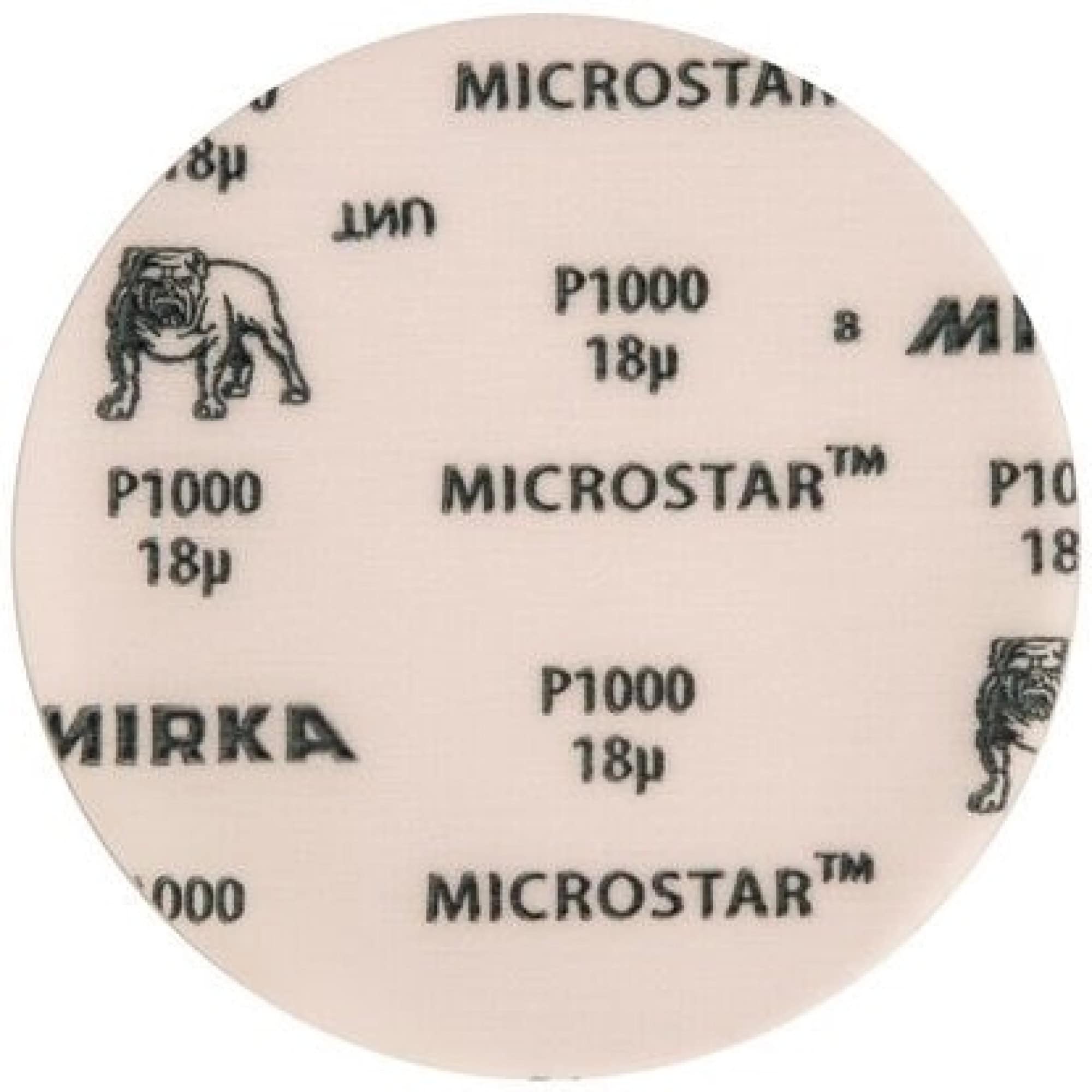 Mirka® Microstar FM62205093, Ø 150 mm, P1200, Ungelocht, Kletthaftend, Schleifscheibe mit Aluminiumkorn