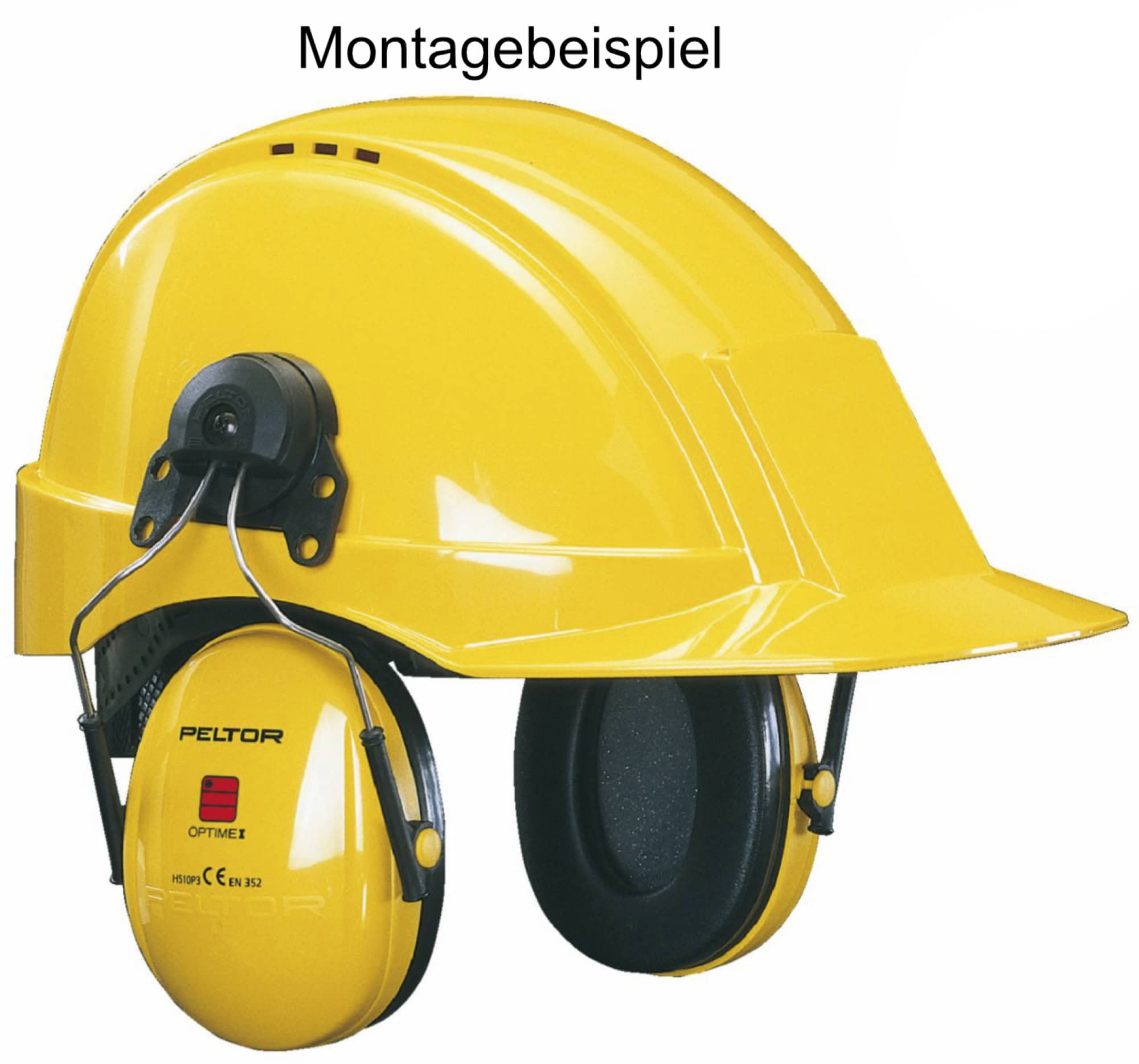 3M™ Peltor™ Optime™ I H510P3E, SNR = 26 dB, Gelb/Schwarz, Helmkapselgehörschutz für laute Arbeitsumgebungen