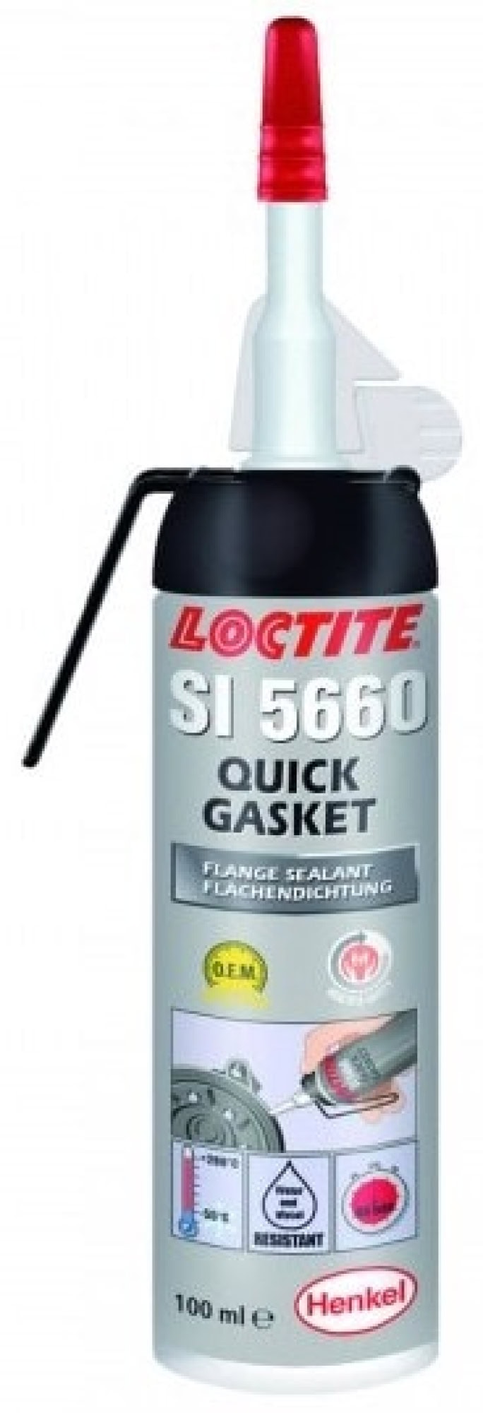 Henkel™ Loctite® Oxim Silikon Kleb- und Dichtstoff SI 5660, 100 ml Sprühdose, Grau, 1K , 2326228, Hervorragende Wasser- Glykolbeständigkeit