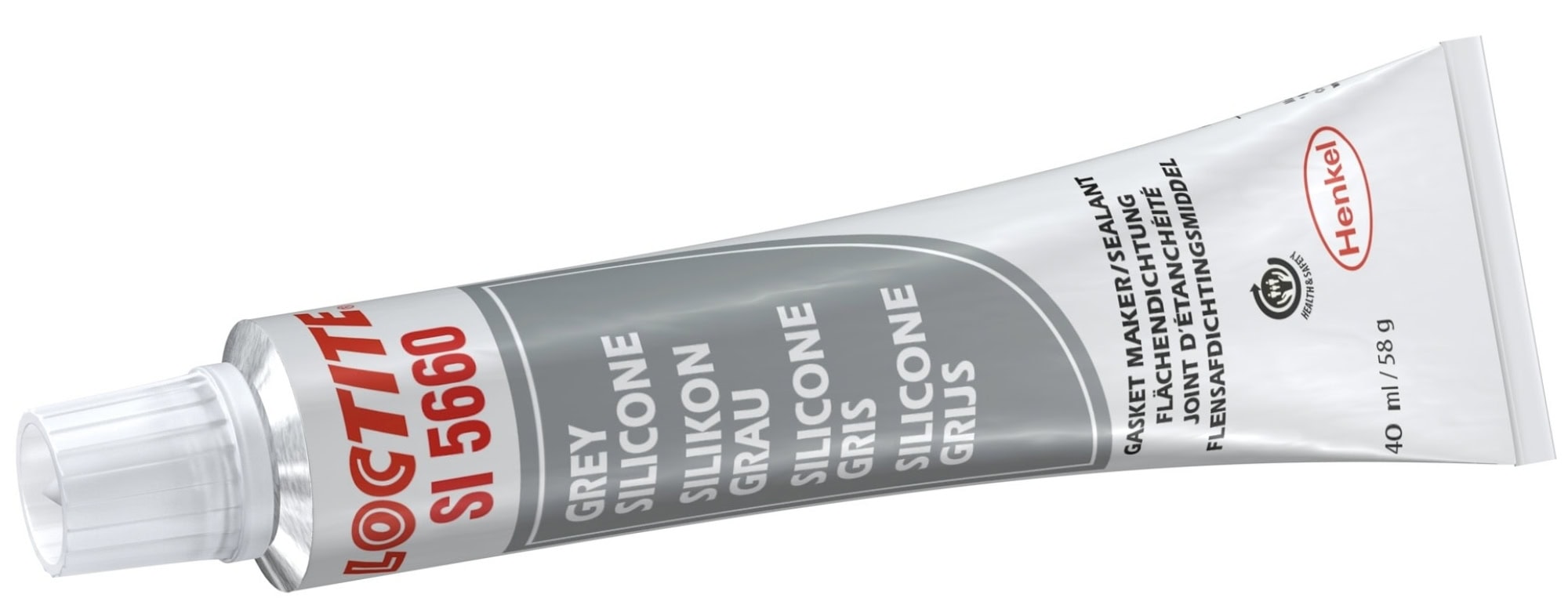 Henkel™ Loctite® Oxim Silikon Kleb- und Dichtstoff SI 5660, 40 ml, Grau 1K, 1718240, Hervorragende Wasser- Glykolbeständigkeit
