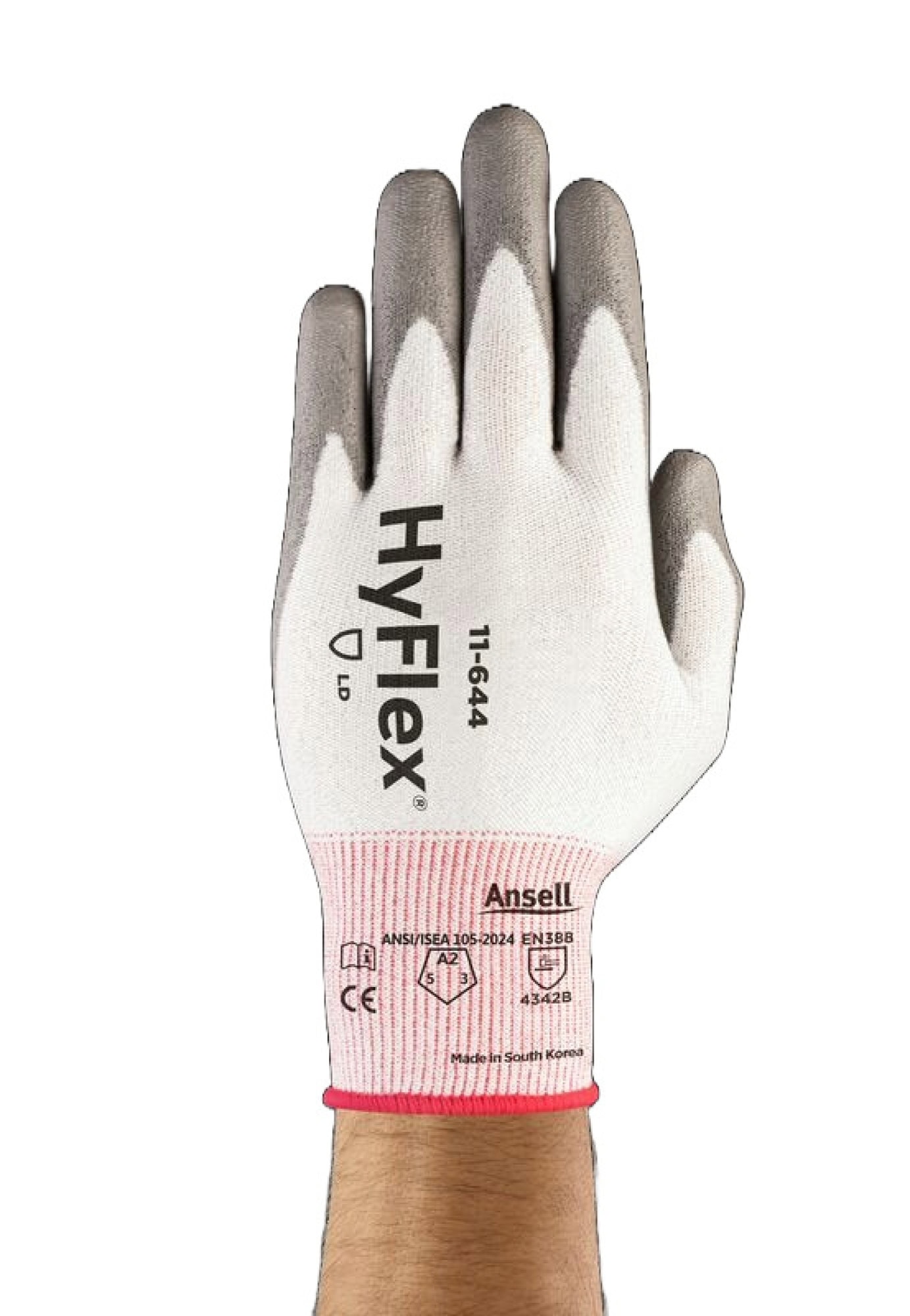 Ansell Hyflex™ 11-644 Schnittschutzhandschuh 11644090, Für präzise Metallbearbeitung, Größe 9, Grau/Weiss, 207-277 mm lang, Mit  INTERCEPT™ und mehr Flexibilität und Bewegungsfreiheit