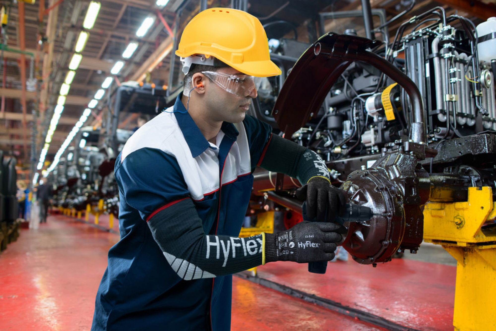 Ansell Hyflex™ 11-543 Schnittschutzhandschuh 11543060, Für Metallbearbeitung und Montage, Größe 6, Schwarz, 213-267 mm lang, Mit INTERCEPT™ & FORTIX™ Technologie