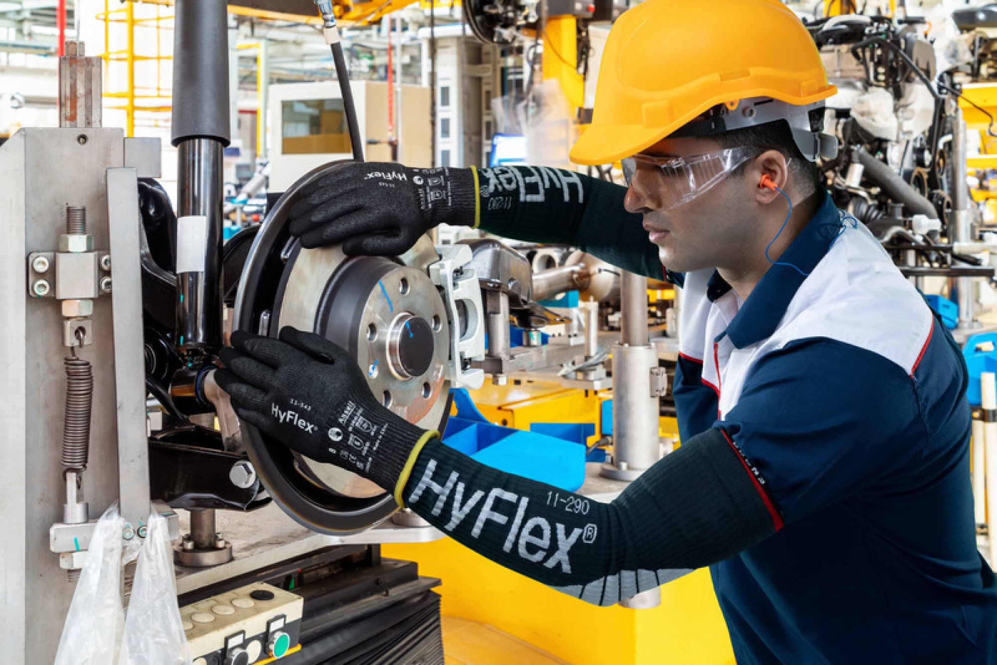 Ansell Hyflex™ 11-543 Schnittschutzhandschuh 11543060, Für Metallbearbeitung und Montage, Größe 6, Schwarz, 213-267 mm lang, Mit INTERCEPT™ & FORTIX™ Technologie