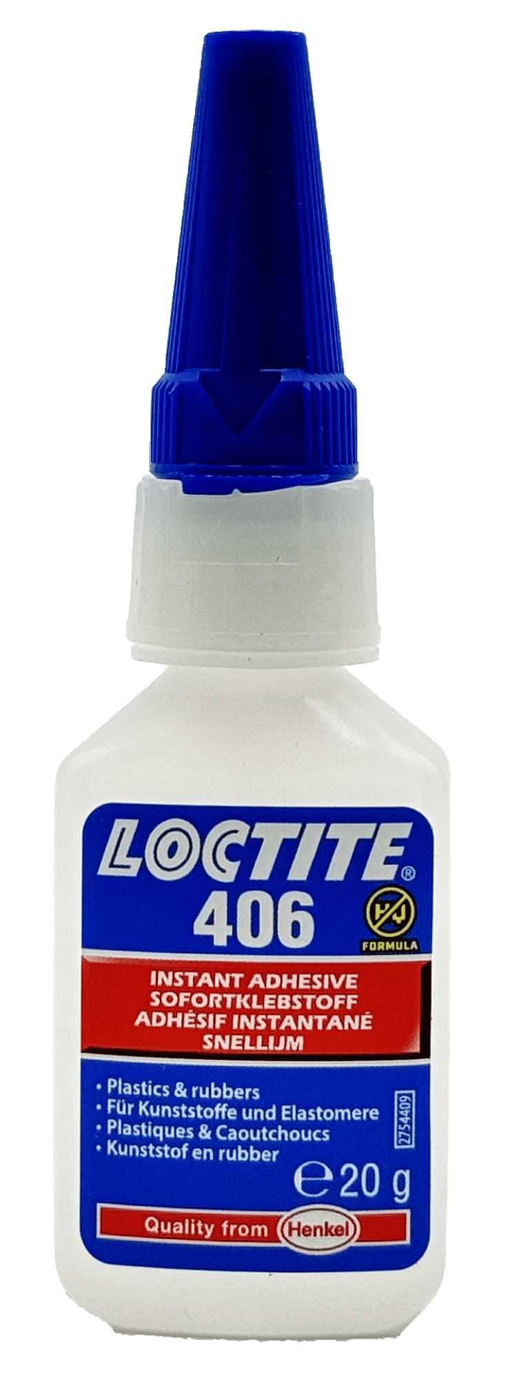 Henkel™ Loctite® Sofortklebstoff 406, 20 g, Transparent, Für Kunststoff und Gummi