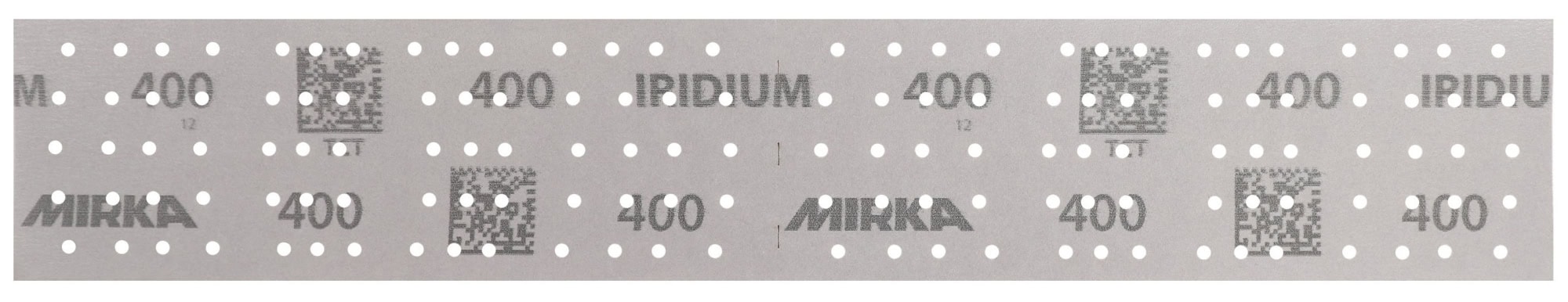 Mirka® Iridium® 246B205060, 70 mm x 400 mm, 2 mal in 70 x 198 mm Stücke perforiert, P60, Multilochung, Kletthaftend, Schleifstreifen mit Keramik- und Aluminiumkorn