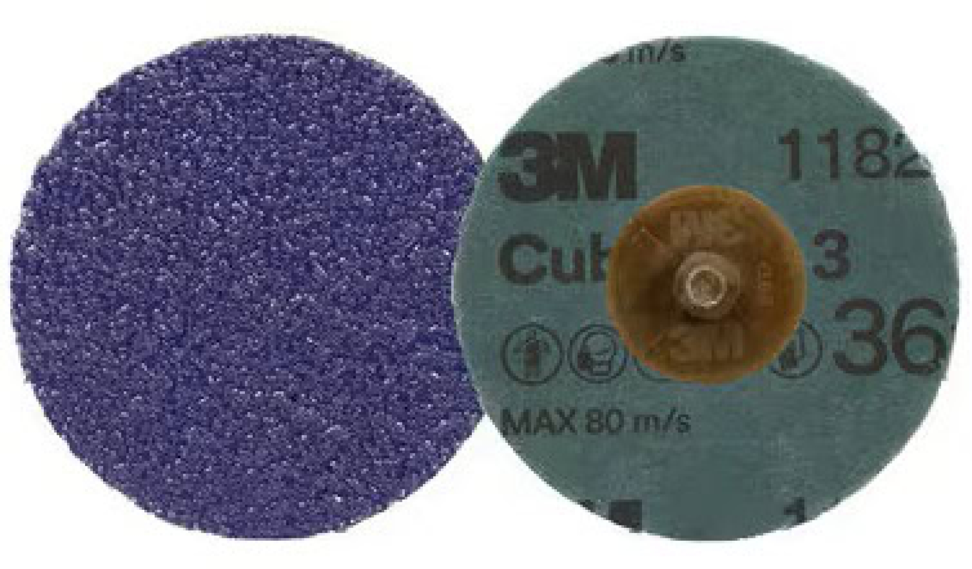 3M™ Roloc™ Cubitron™ 3 1182C Fiberscheibe 332086, Ø 50 mm, 36+, 25.000 U./Min., Ungelocht, Vulkanfiber, Präzisions-Keramikkorn, Für Metall Universal