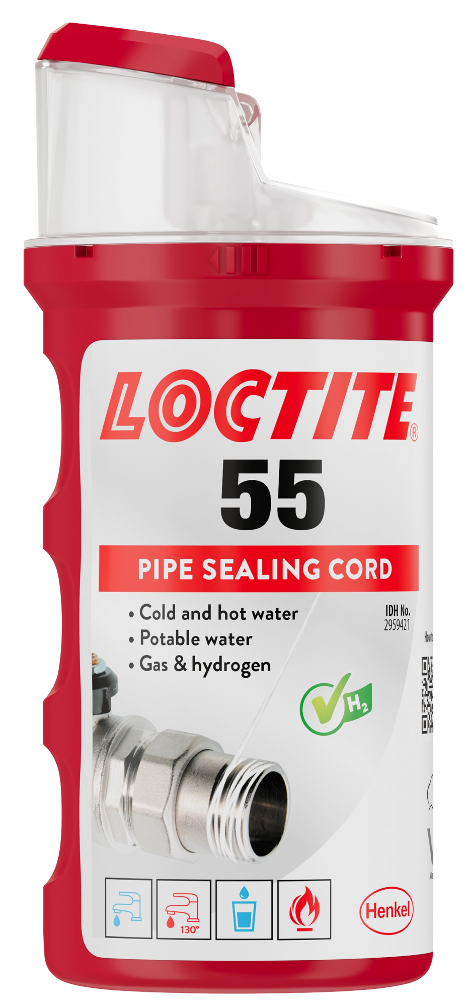 Henkel™ Loctite® Gewindedichtfaden 55, 160 m, Hochfest, Weiß, 2056936 Für Gas, Heizung & Trinkwasser geeignet