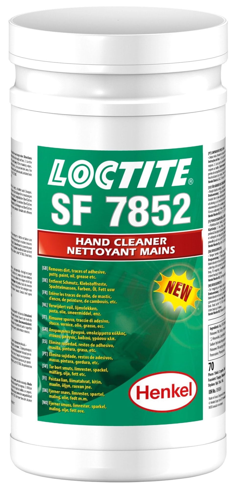 Henkel™ Loctite® Reinigungstuch SF 7852, 70 Tücher, Vorbefeuchtetes Vlies, Professionelles Einweg Reinigungstuch
