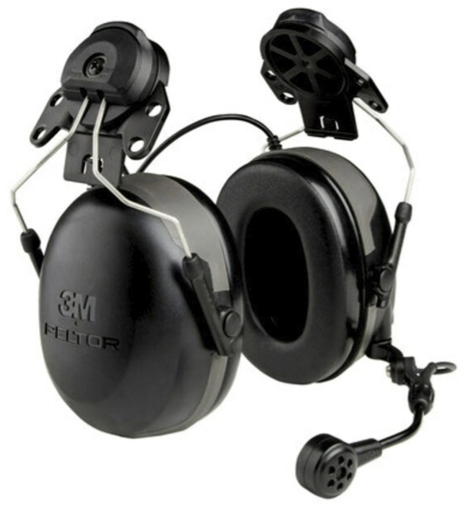 3M™ PELTOR™ CH-3 Helmkapselgehörschutz Headset MT74H52P3E-110SV, Für den dauerhaften Einsatz mit externen Funkgerät, SNR = 30 dB, Schwarz, FLX2 Anschluss, P3 Standard Adapter, Helmbefestigung