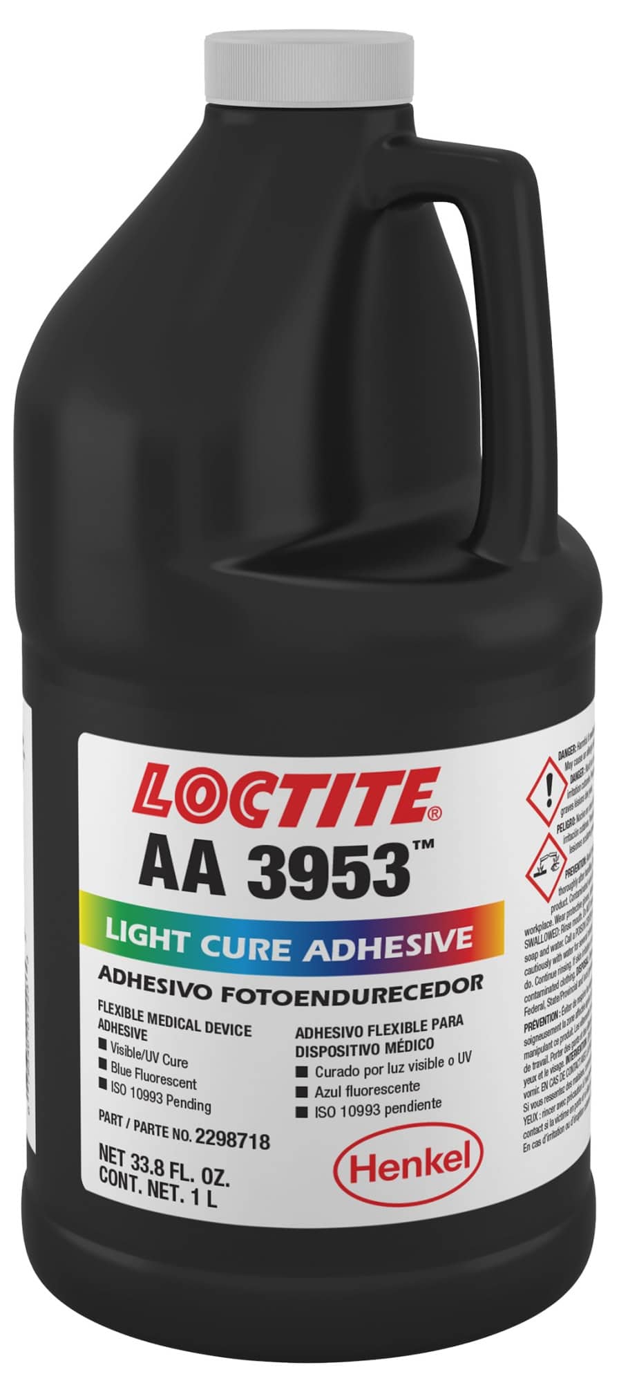 Henkel™ Loctite® AA 3953 UV Klebstoff, 1 L, Transparent bis Strohfarben, 2485369, Mit Medizinfreigabe, für das Verkleben von anspruchsvollen und hochflexiblen Materialien