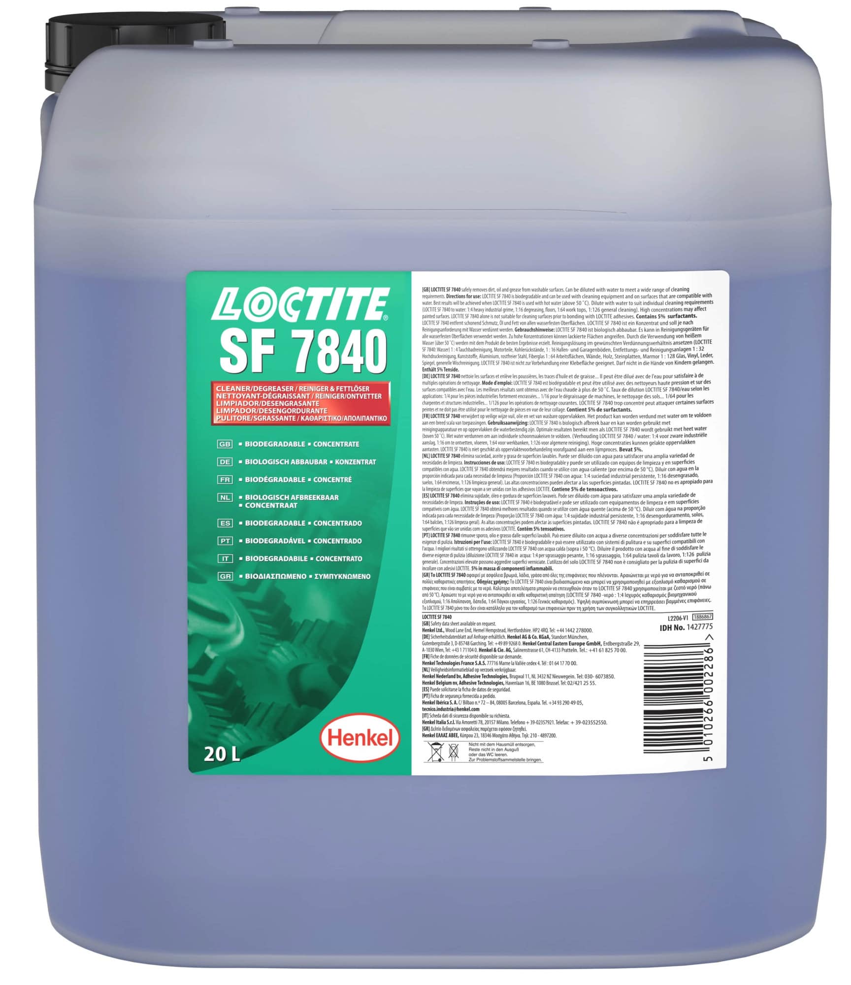 Henkel™ Loctite® Reiniger SF 7840, 20 L, Kannister, Universell anwendbar