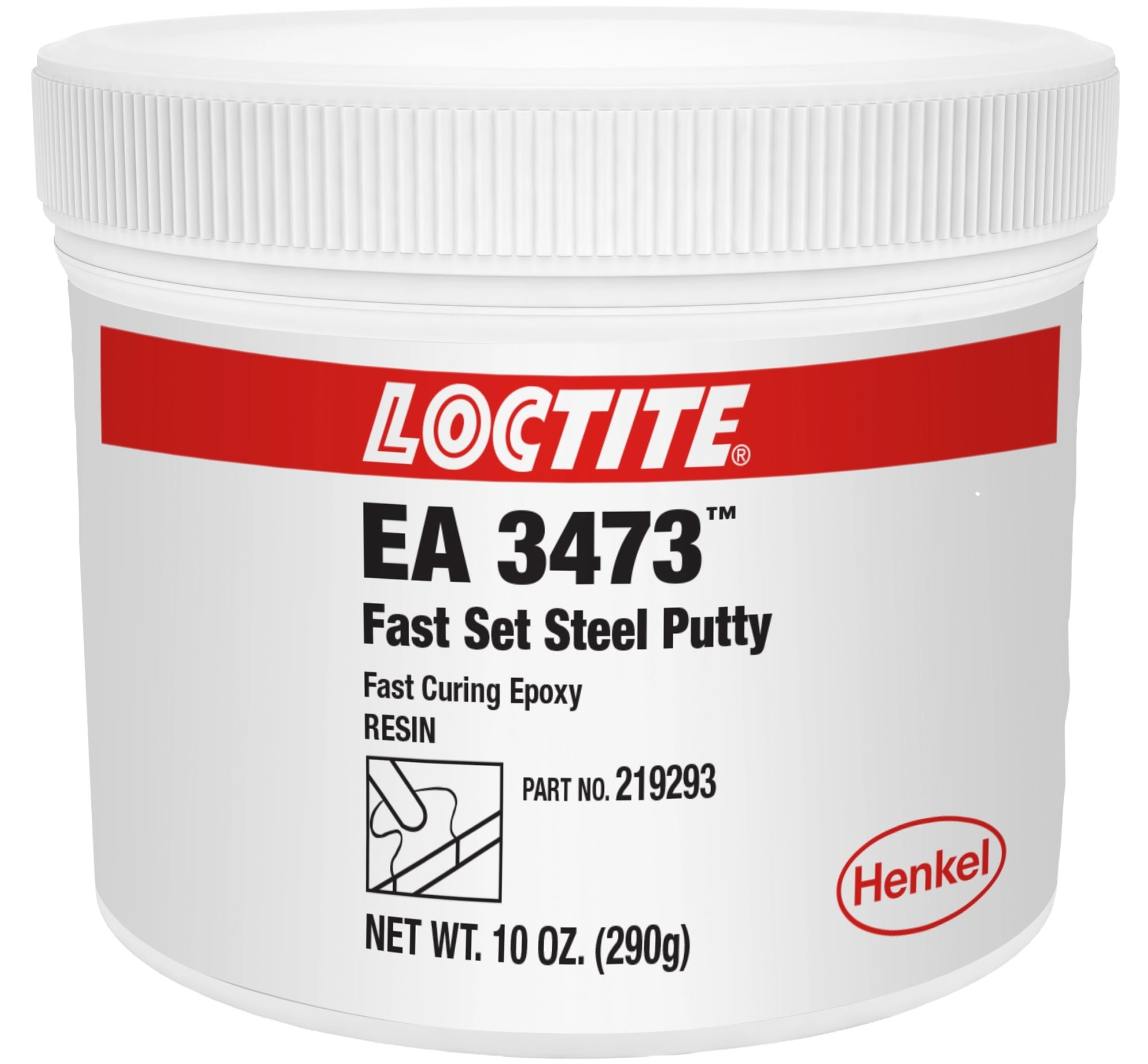 Henkel™ Loctite® EA 3473 Epoxid-Spachtelmasse, 500 g, Grau, 2K, 229174, Für die Reparatur von Metalloberflächen