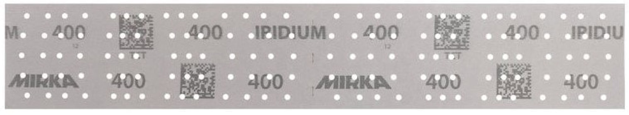 Mirka® Iridium® 246B205032, 70 mm x 400 mm, 2 mal in 70 x 198 mm Stücke perforiert, P320, Multilochung, Kletthaftend, Schleifstreifen mit Keramik- und Aluminiumkorn