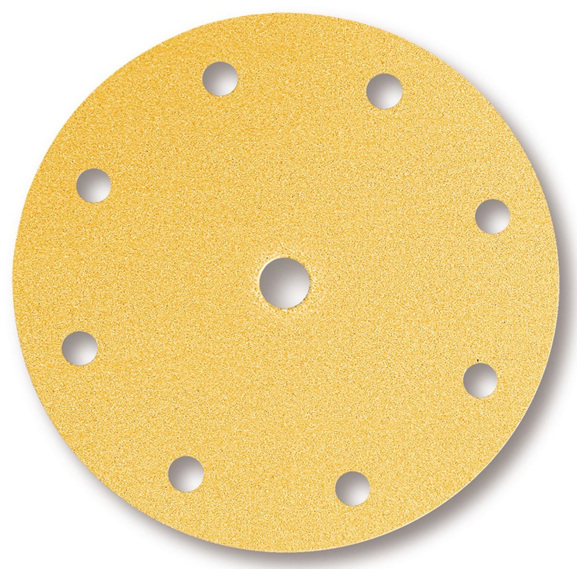 Mirka® Gold 2363205012, Ø 200 mm, P120, 9-fach gelocht, Kletthaftend, Schleifscheibe mit Aluminiumkorn