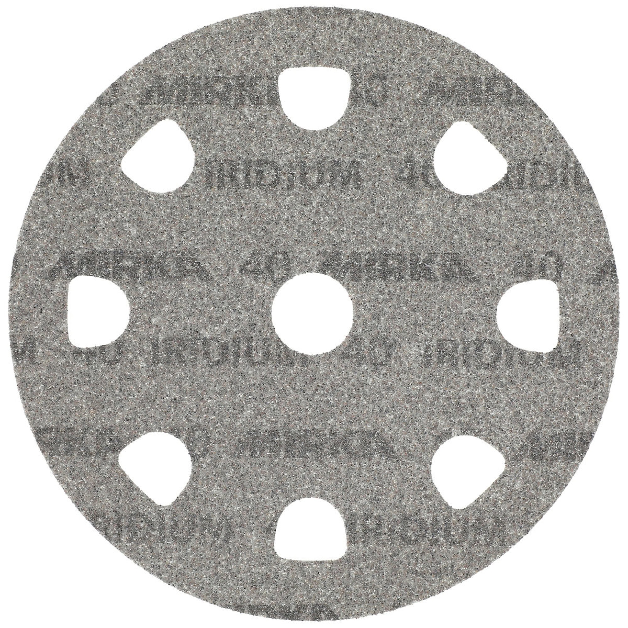 Mirka® Iridium® STYRO Schleifscheiben 246CU02540, Ø 225 mm, P40, 9-fach Gelocht, Kletthaftend, Schleifscheibe mit Keramik- und Aluminiumkorn für den Styropor Schliff