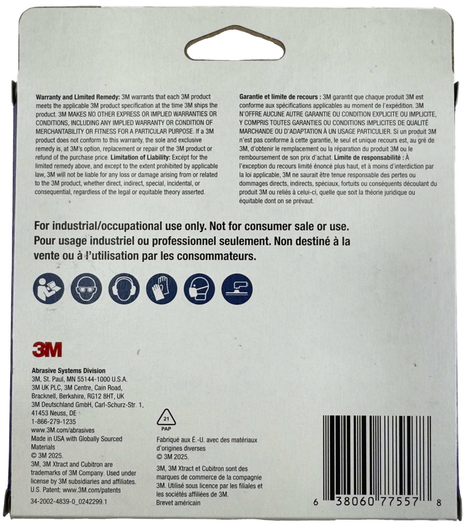 3M™ Xtract™ Cubitron™ II 732U Schleifscheibe Multipack 77557, Ø 150 mm, 3x 80+, 3x 120+, 3x 150+, 3x 180+, 3x 220+, Multilochung, Kletthaftend, K, Präzisions-Keramikkorn, Für Holz und Lacke