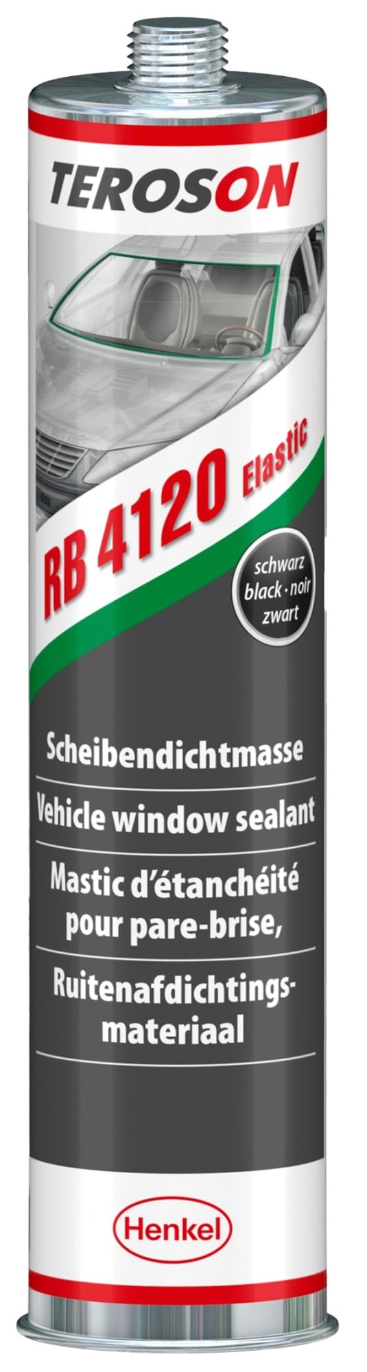 Henkel™ Teroson® RB 4120 Elastic Kleb- und Dichtmasse, 310 ml, Schwarz, 800673, Ideal zum Abdichten von Scheiben auch auf feuchtem Glas