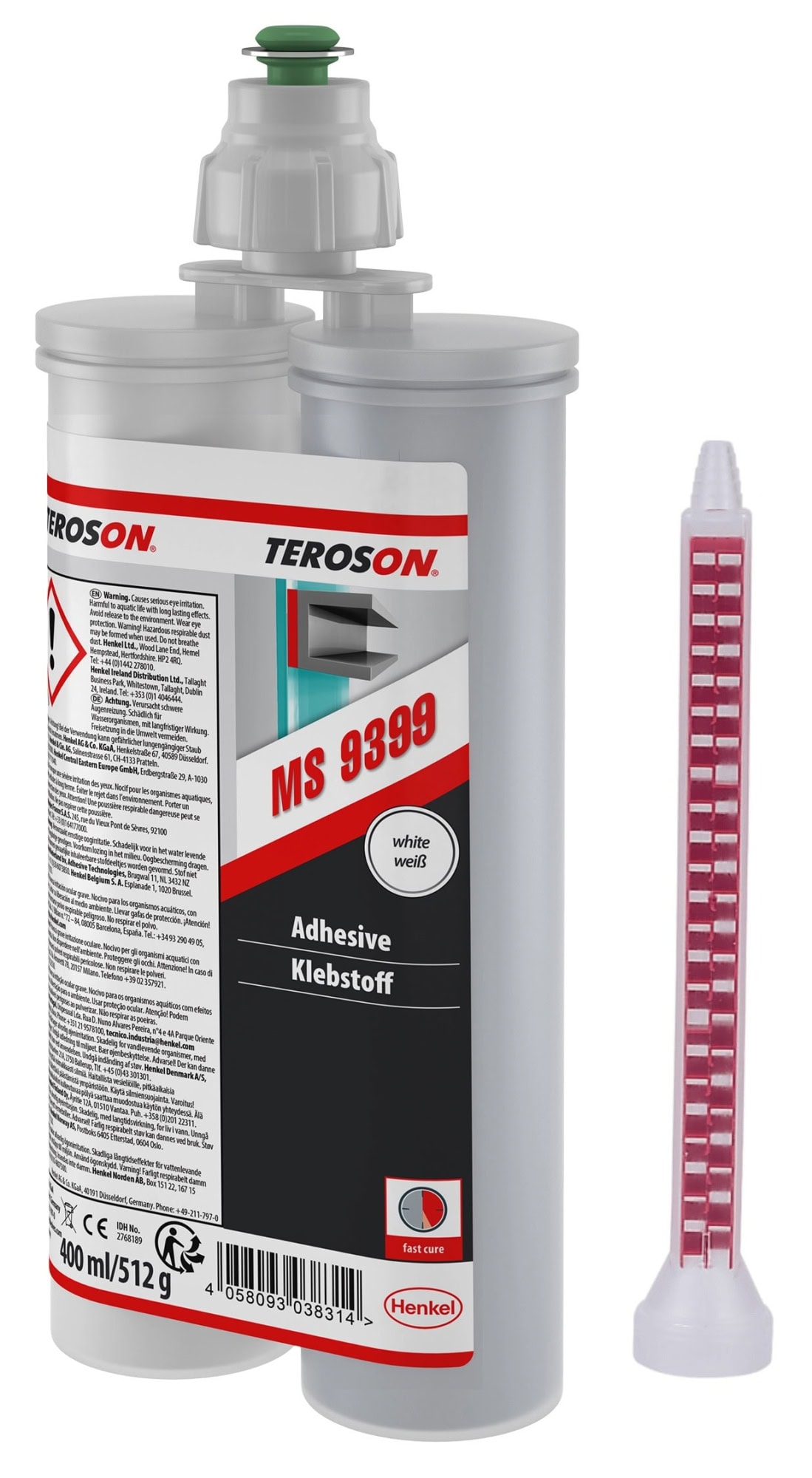 Henkel™ Teroson® Silanmodifizierter Polymer Kleb- und Dichtstoff MS 9399, 400 ml, Weiß, Thixotrop, 2K, 2768189, Pilzbeständig
