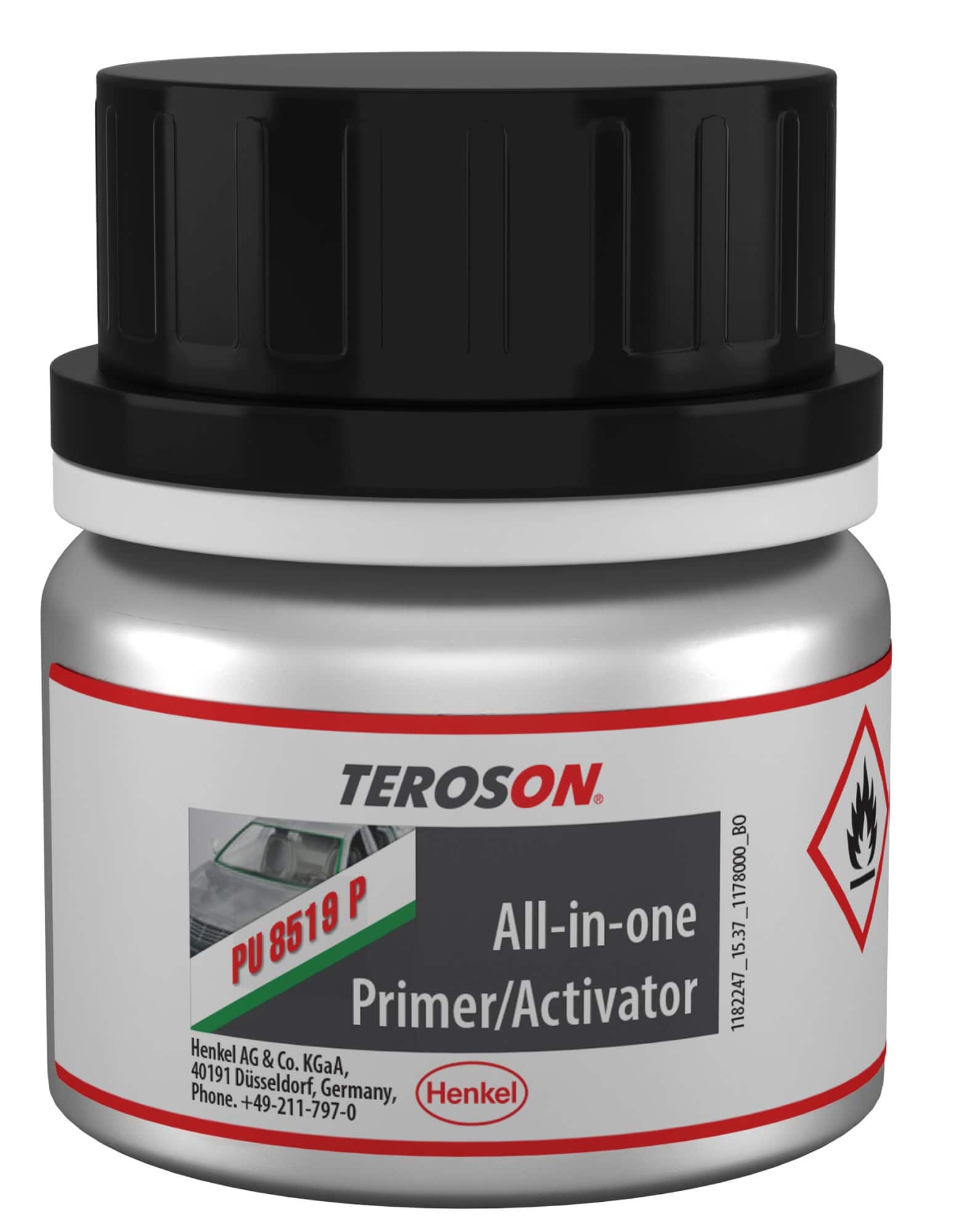 Henkel™ Teroson® PU 8519 P, 100 ml, Schwarz, 1178026, All-in-One Primer und Aktivator für Glas