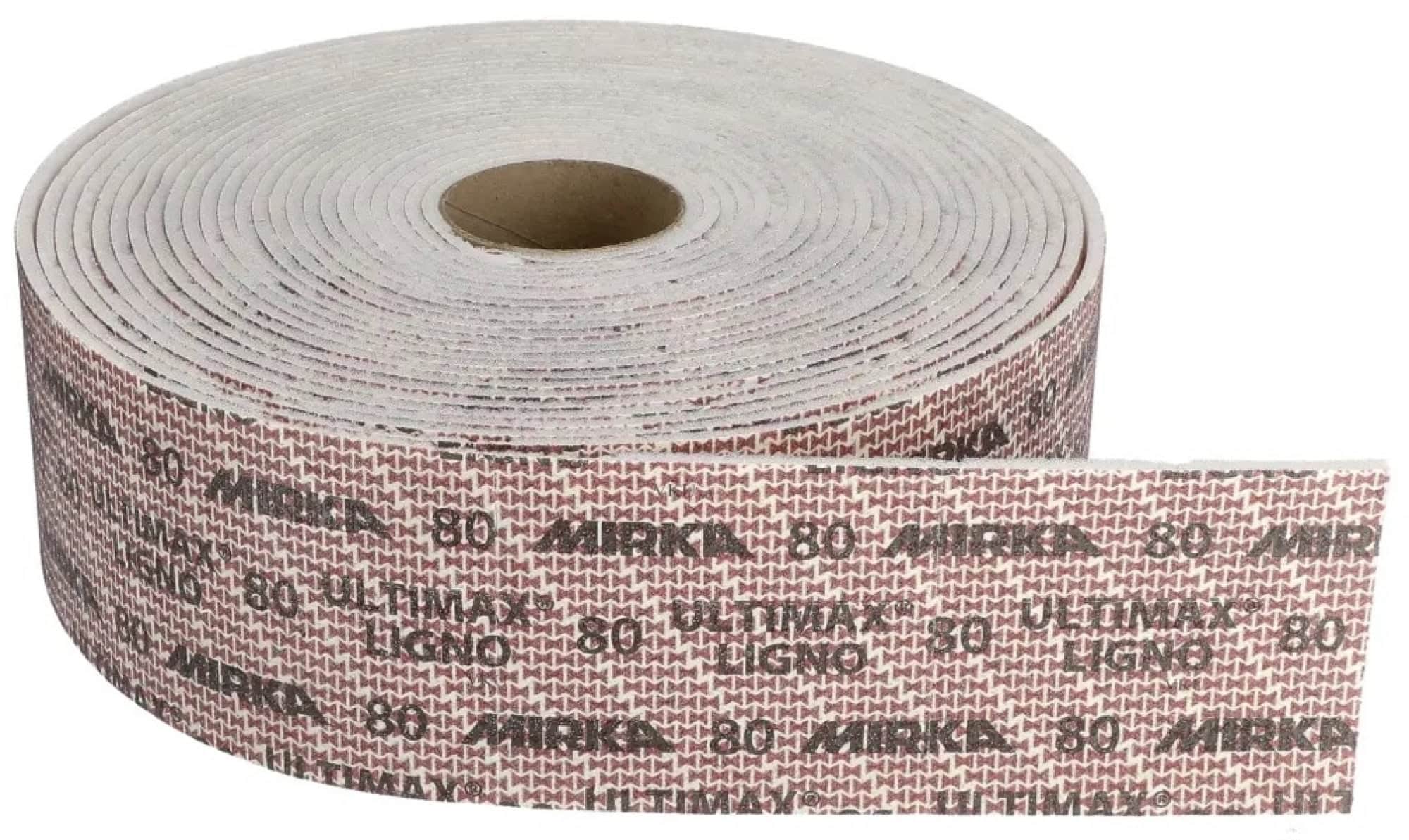 Mirka® Ultimax® Ligno Soft Handpads UL12706118, 115 mm x 125 mm, P180, A + K, Weich, Ungelocht, Ohne Haftung, 150 Stück auf der Rolle, Perforierte einseitige Latex Papier Handschleifpads mit Keramik- & Aluminiumkorn, Ideal für Holzschleifarbeiten