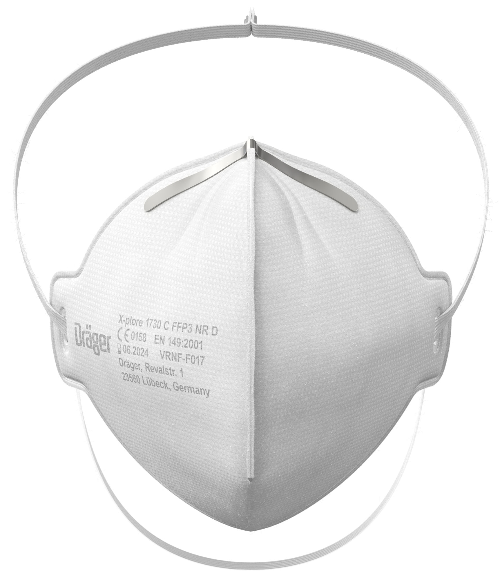 Dräger® X-plore® 1730 FFP3 NR D Atemschutzmaske / Partikelmaske 3951086, Hygienisch einzelverpackt, Wirksamer Schutz gegen Feinstäube und Partikel bei hohem Tragekomfort