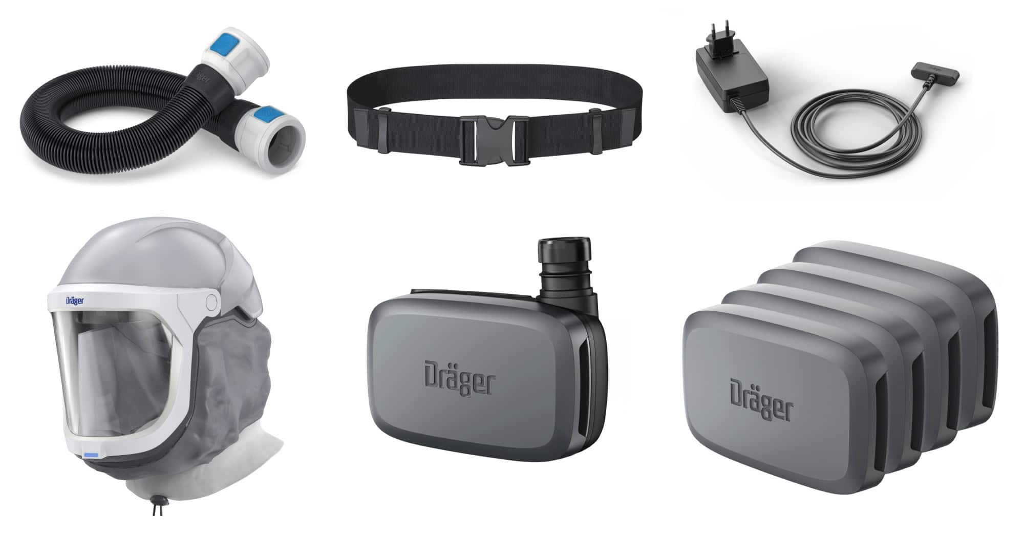 Dräger® X-plore® 8300 Gebläseatemschutz Set X-plore-8300-HIK2, TH3/TM3, 8 - 11 Stunden Laufzeit, Partikelschutz, Schwer-Industrie, Teile: [3734400, R59600, 3710780]