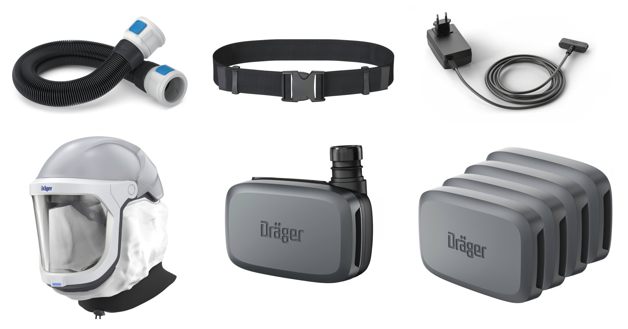 Dräger® X-plore® 8300 Gebläseatemschutz Set X-plore-8300-HIK4, TH3/TM3, 8 - 11 Stunden Laufzeit, Partikelschutz, Chemische-Industrie, Teile: [3734400, R59600, 3710790]