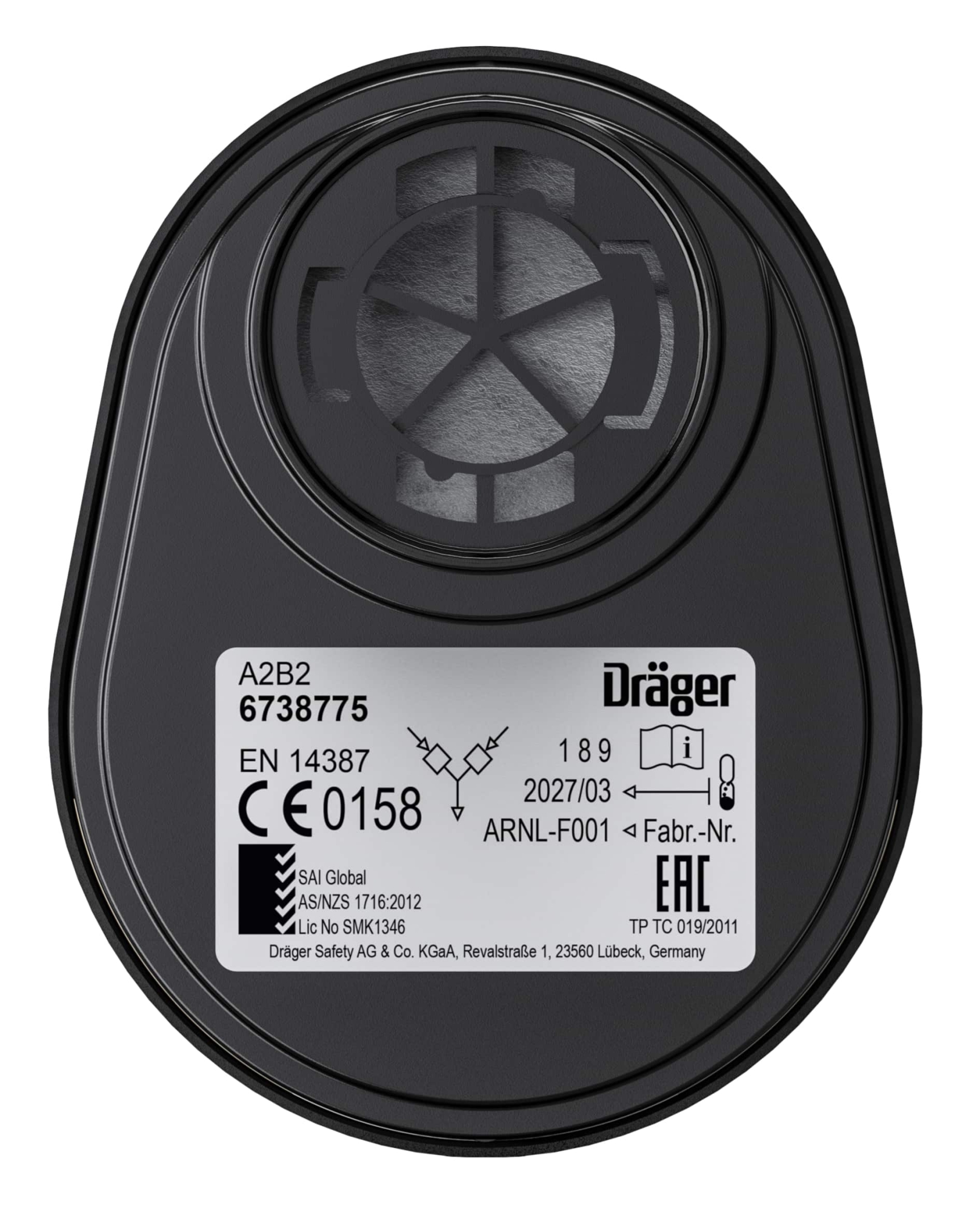 Dräger® X-plore® Gasfilter 6738775, A2B2 R, Dräger® Bajonett-Klick Anschluss, Gasfilter gegen organische, anorganische Gase & Dämpfe