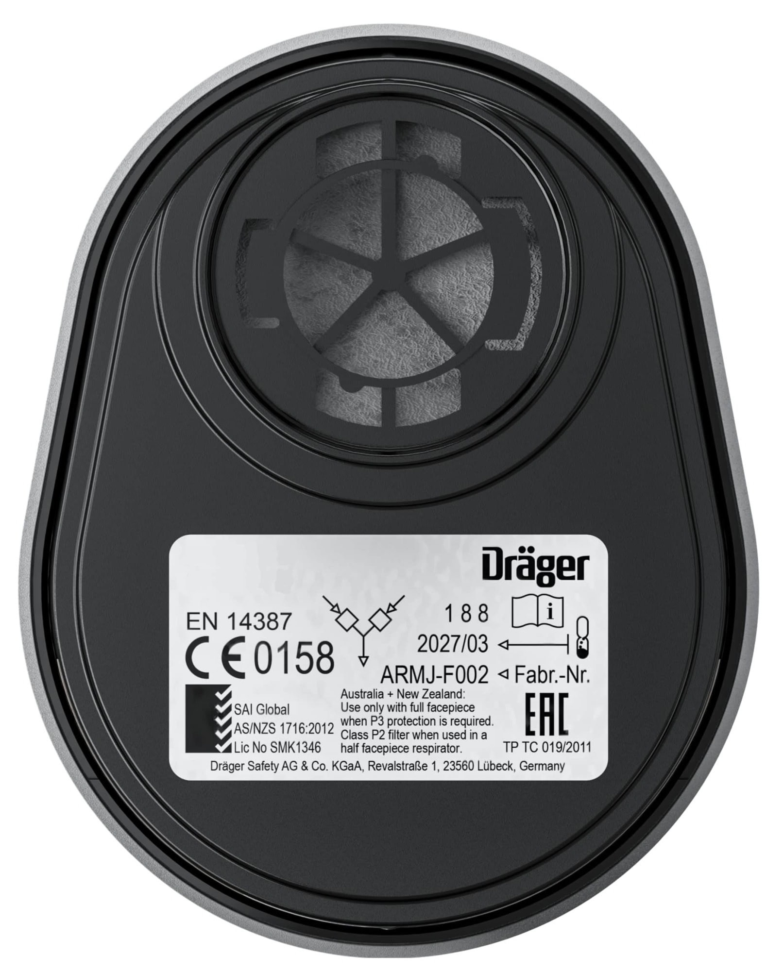 Dräger® X-plore® Kombi Filter 6738875, A2 P3 R D, Dräger® Bajonett-Klick Anschluss, Kombinationsfilter gegen organische Gase & Dämpfe + Partikel