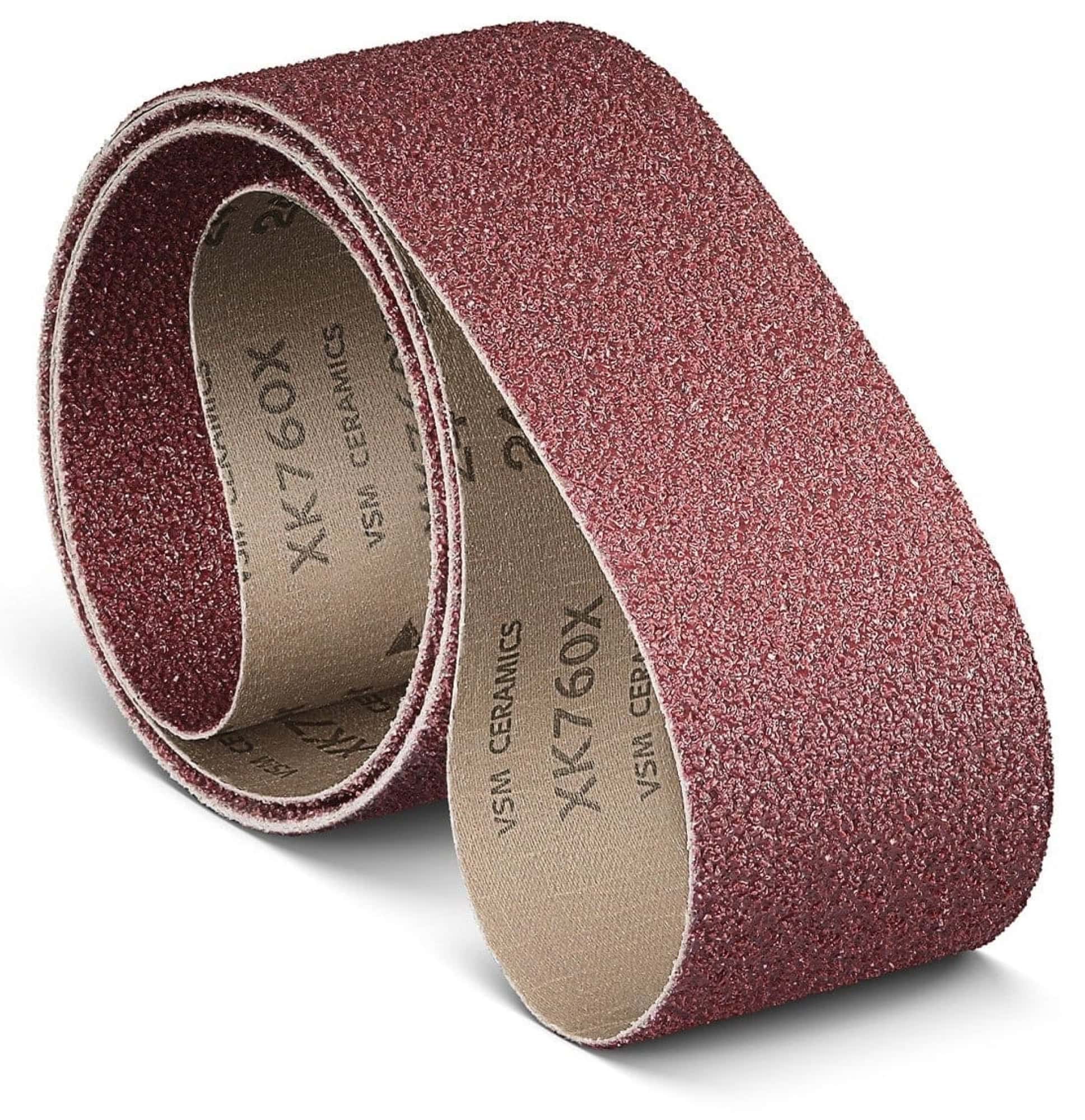 VSM CERAMICS XK760X 732029, 150 mm x 3500 mm, K, P60, X-Polyester, Ausführung (E07), Rot-violett, Schmalband mit Keramikkorn, Für Unlegierter Stahl und Edelstahl