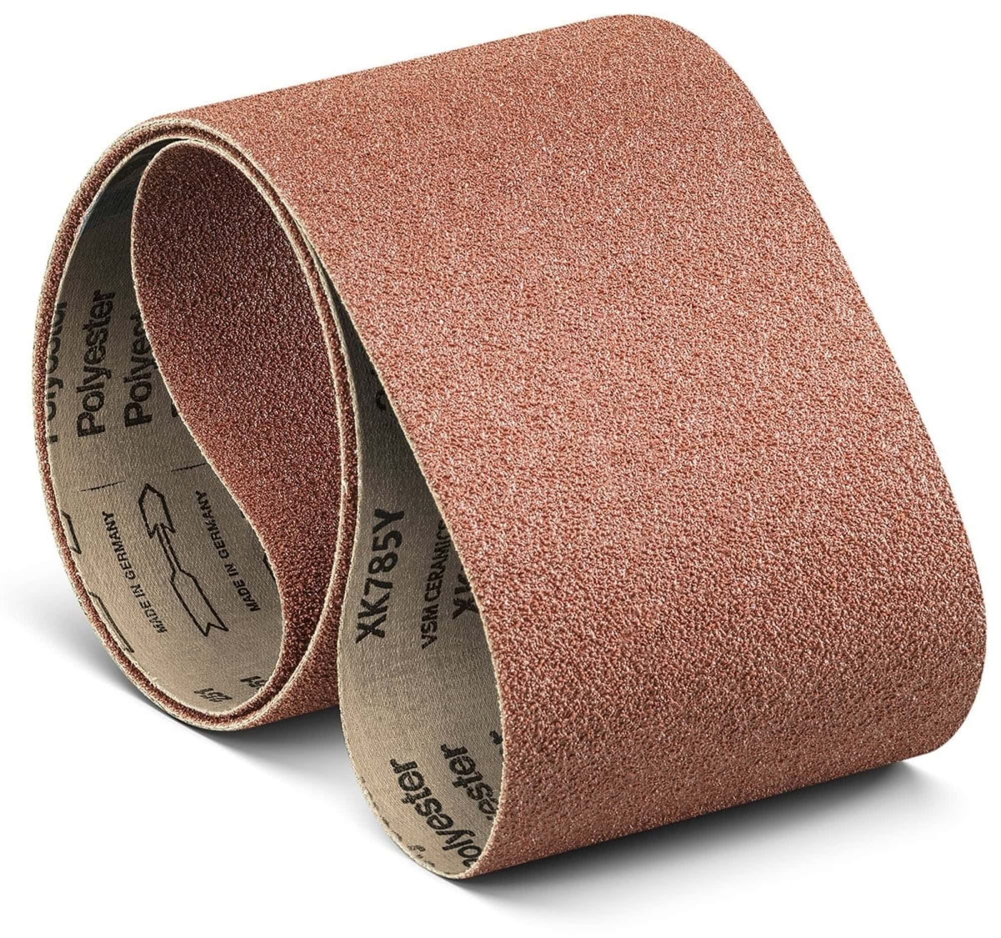VSM CERAMICS XK785Y 774750, 150 mm x 2000 mm, K, P80, Y-Polyester, Ausführung (E07), Rot-violett, Schmalband mit Keramikkorn, Für Unlegierter Stahl und Edelstahl