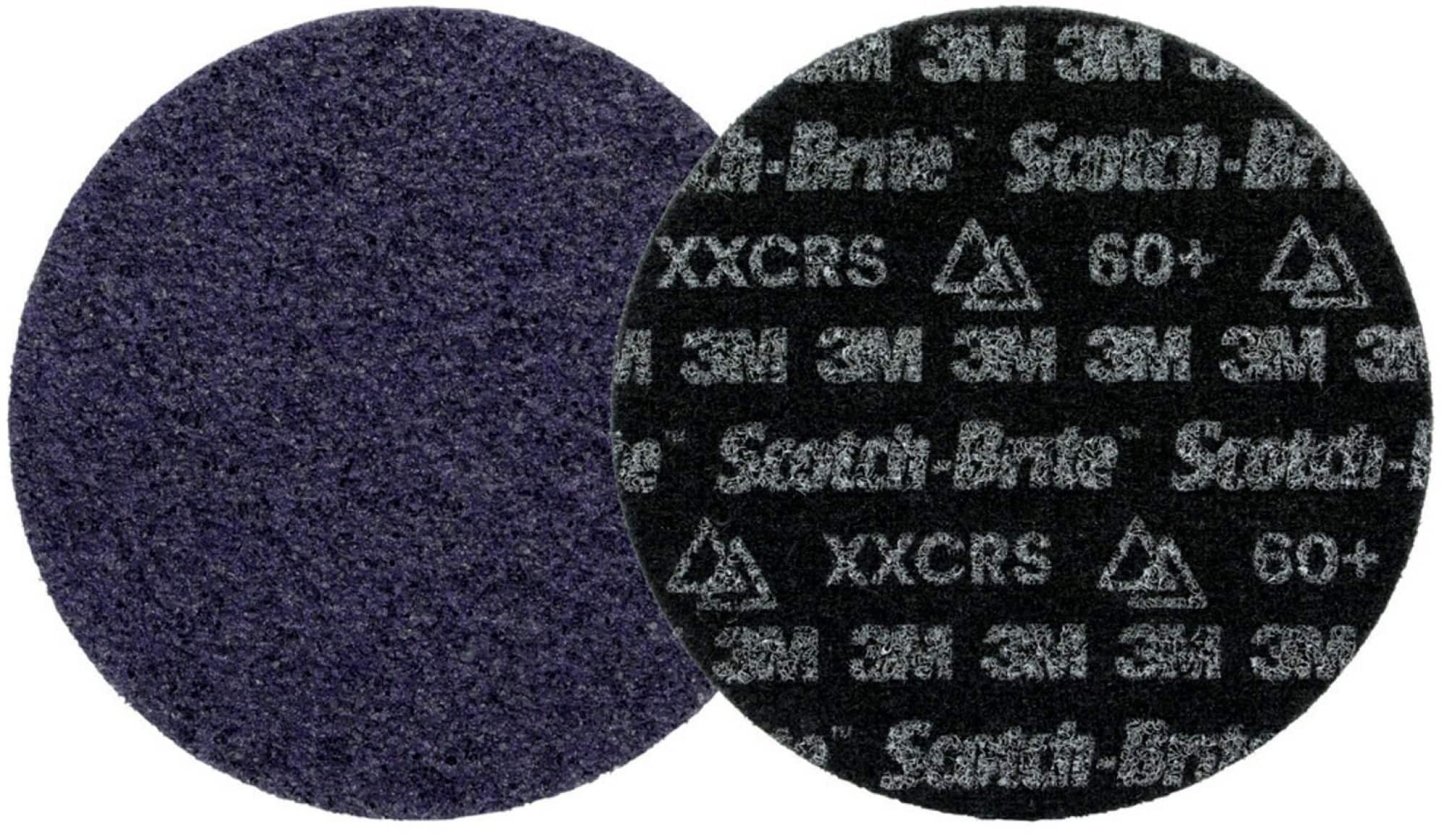 3M™ Scotch-Brite™ HD-DH Präzisions-Vliesscheibe HDDH8902, Ø 50 mm, 60+, K, Sehr grob, Violett, 13.300 U./Min., Kletthaftend, Ohne Zentrierloch, Für Abtrags- und Finisharbeiten