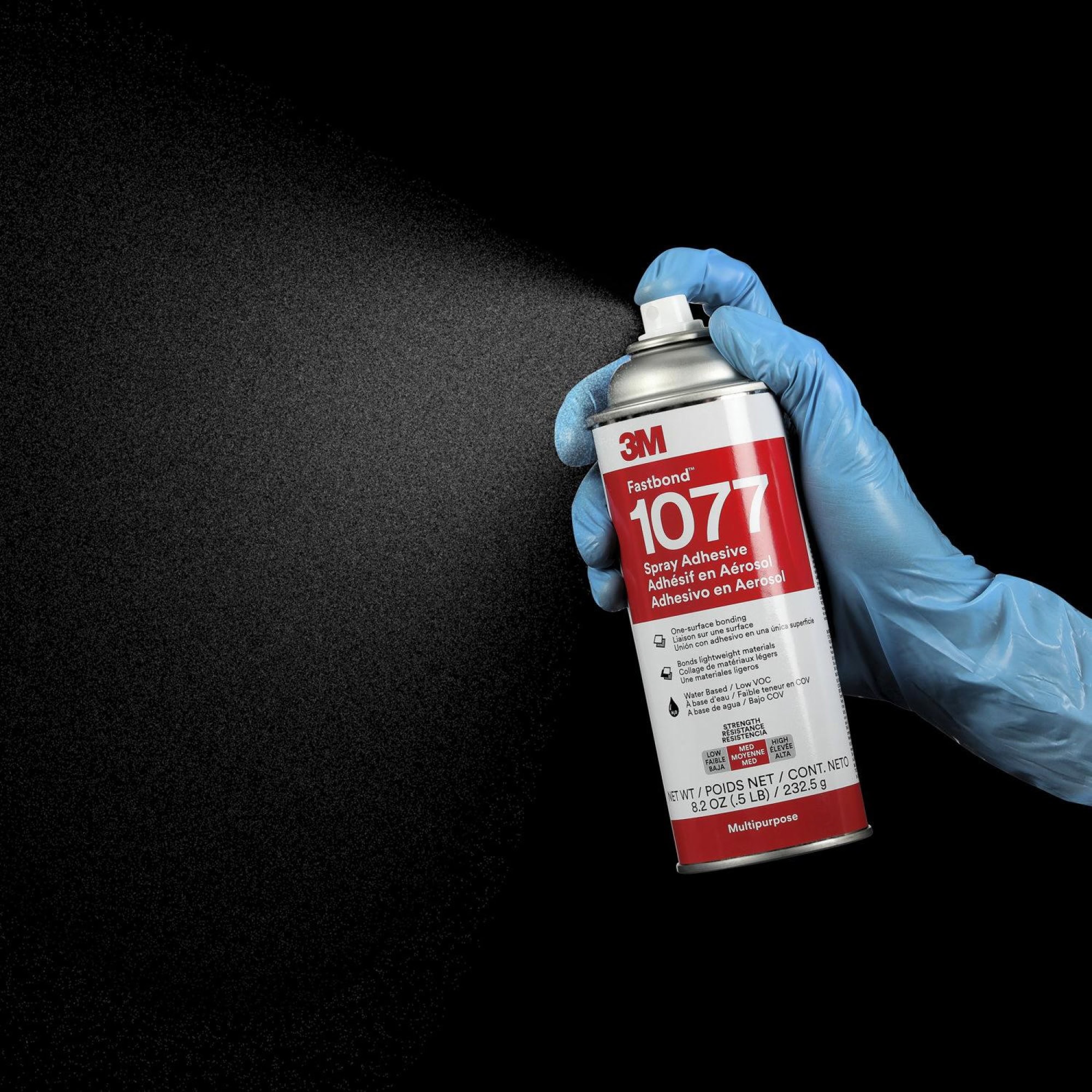 3M™ Fastbond™ Universal Dispersionsklebstoff 1077, 232 g, Transparent, Niedriger VOC-Gehalt 1%, Sprühklebstoff auf Basis synthetischer Elastomere