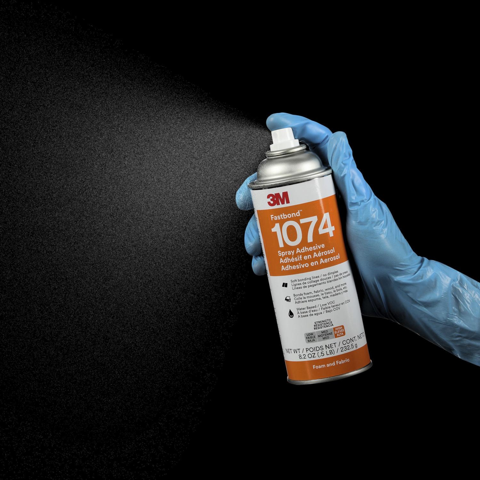 3M™ Fastbond™ Schaum- und Textil Dispersionsklebstoff 1074, 232 g, Transparent, Niedriger VOC-Gehalt 1%, Sprühklebstoff auf Basis synthetischer Elastomere