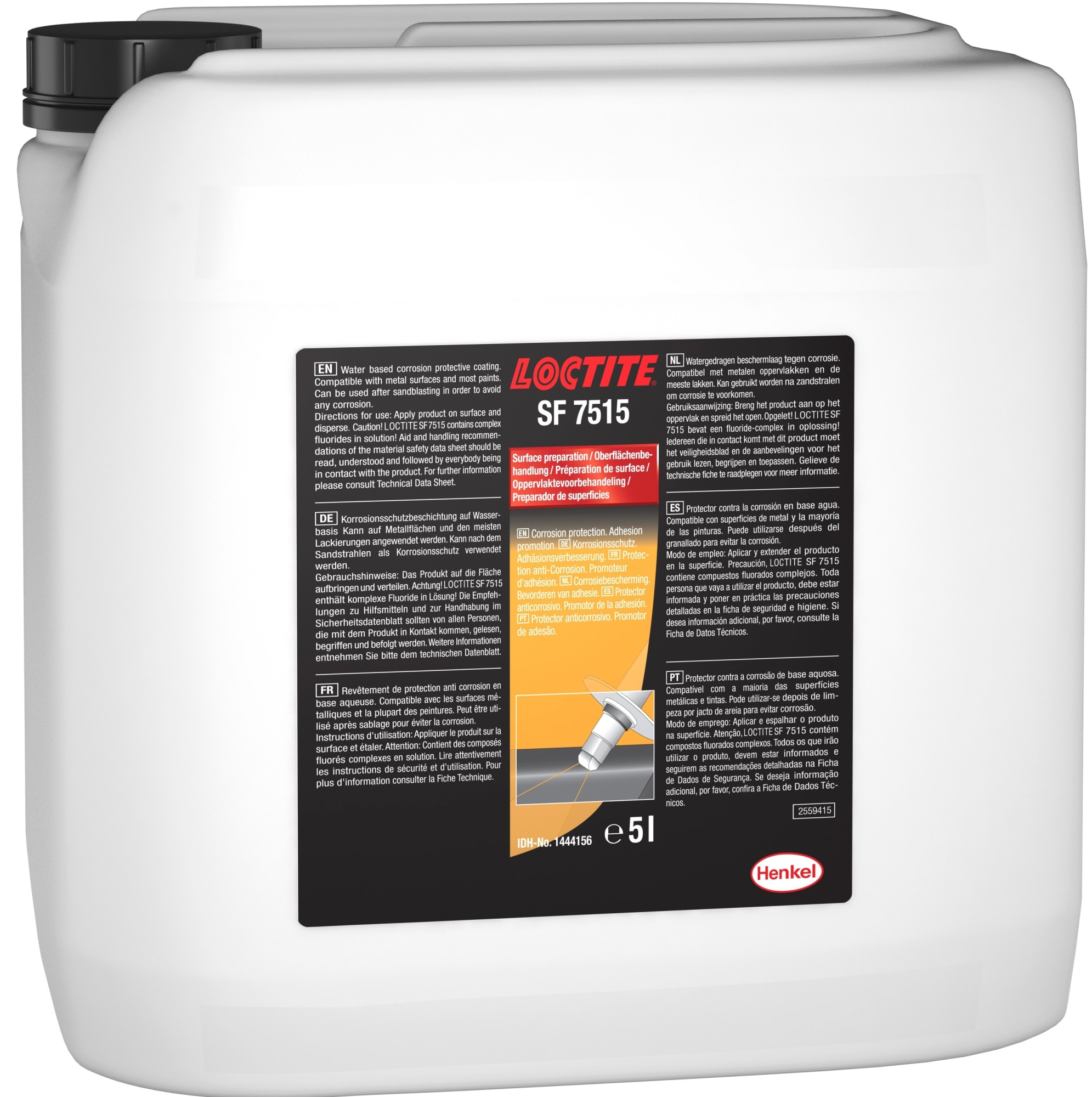 Henkel™ Loctite® SF 7515 Oberflächenbehandlung, 5 l, Bernsteinfarben, 1444156, Für temporären Schutz gegen Flugrost