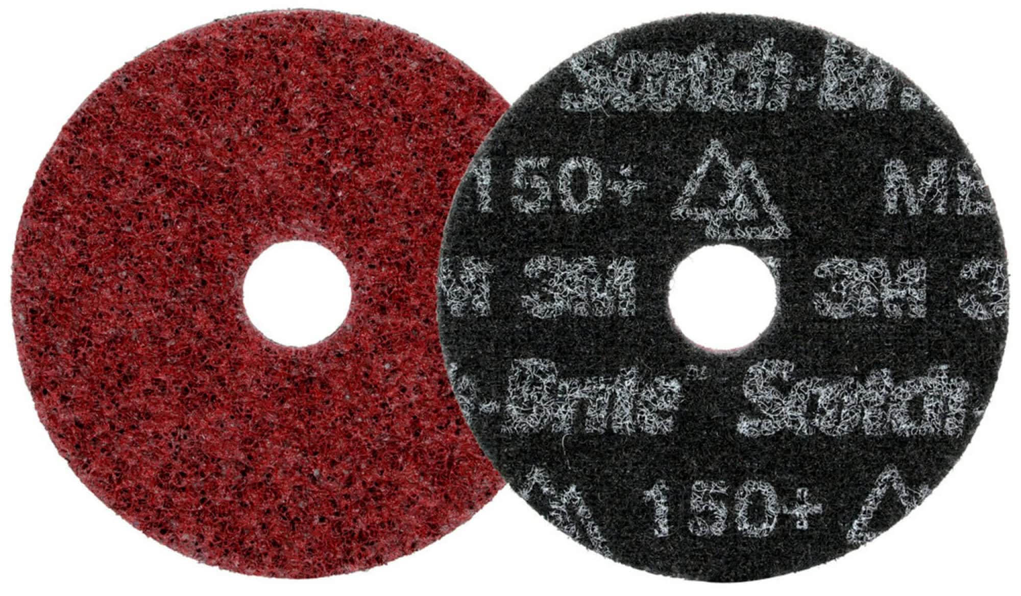 3M™ Scotch-Brite™ HD-DH Präzisions-Vliesscheibe HDDH8896, Ø 50 mm x 22 mm, 150+, K, Medium, Rot, 13.300 U./Min., Kletthaftend, Mit Zentrierloch, Für Abtrags- und Finisharbeiten