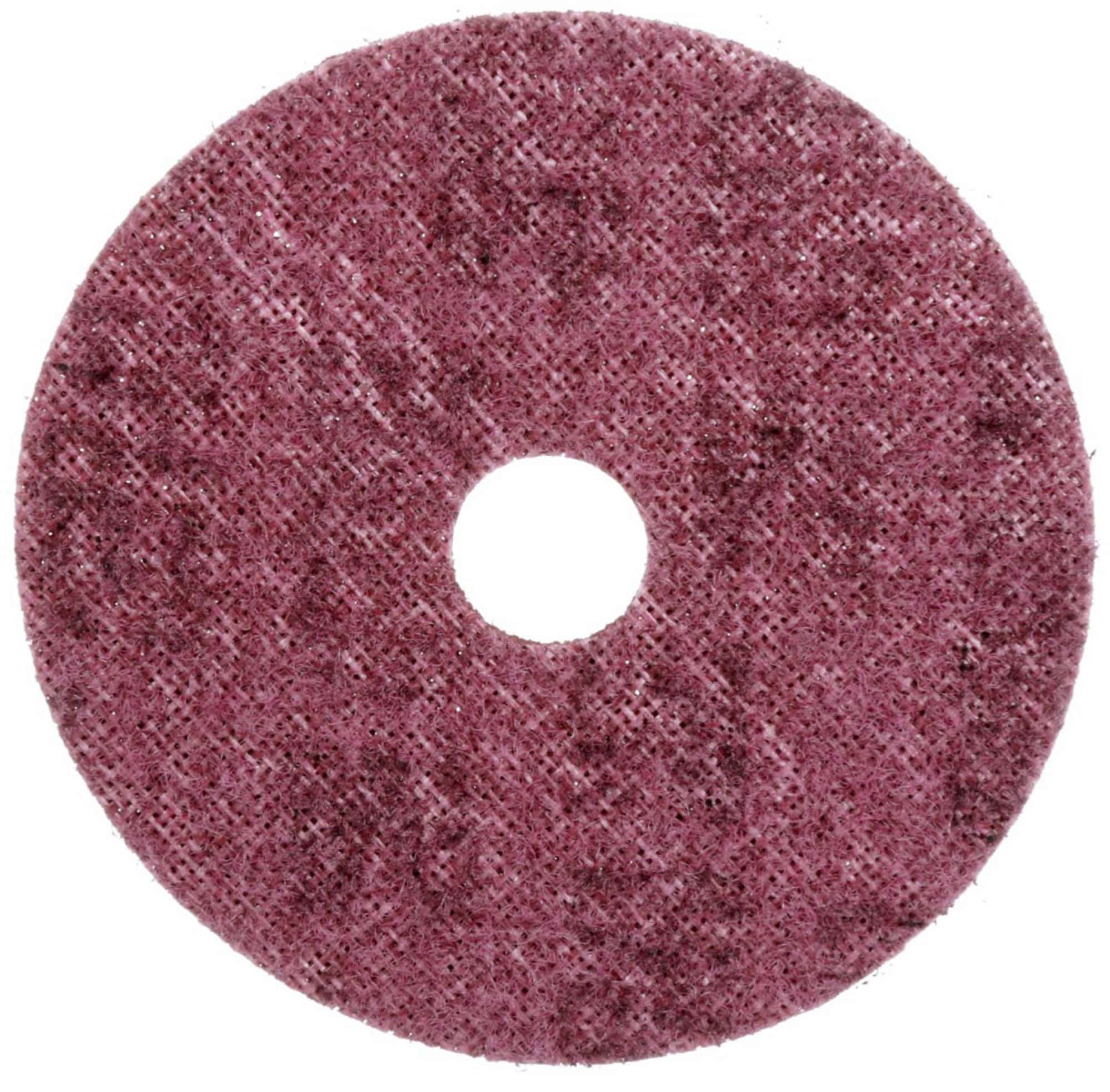 3M™ Scotch-Brite™ Vliesscheibe SC-DH 246606, Ø 125 mm x 22 mm, P220 - 280, Medium, Metall & Edelstahl — Entgraten, Reinigen, Finish, Rot, A, 8.000 U./Min., Kletthaftend, Mit Zentrierloch