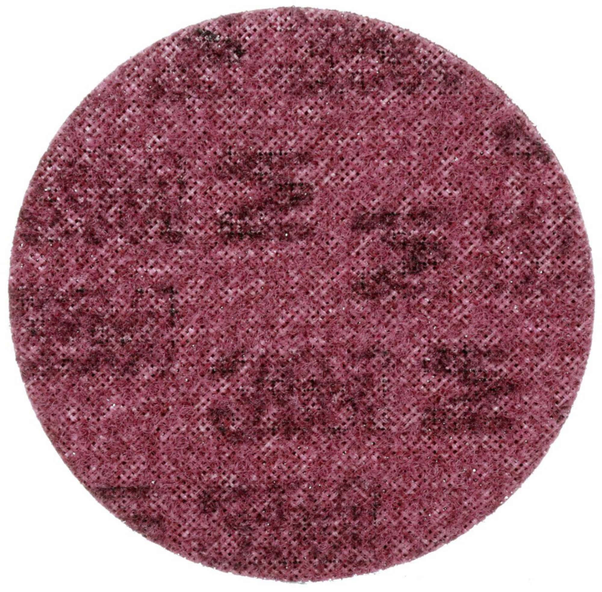 Preview: 3M™ Scotch-Brite™ Vliesscheibe SC-DH 65335, Ø 115 mm, P220 - P280, Medium, Metall & Edelstahl — Entgraten, Reinigen, Finish, Rot, A, 8.000 U./Min., Kletthaftend, Ohne Zentrierloch