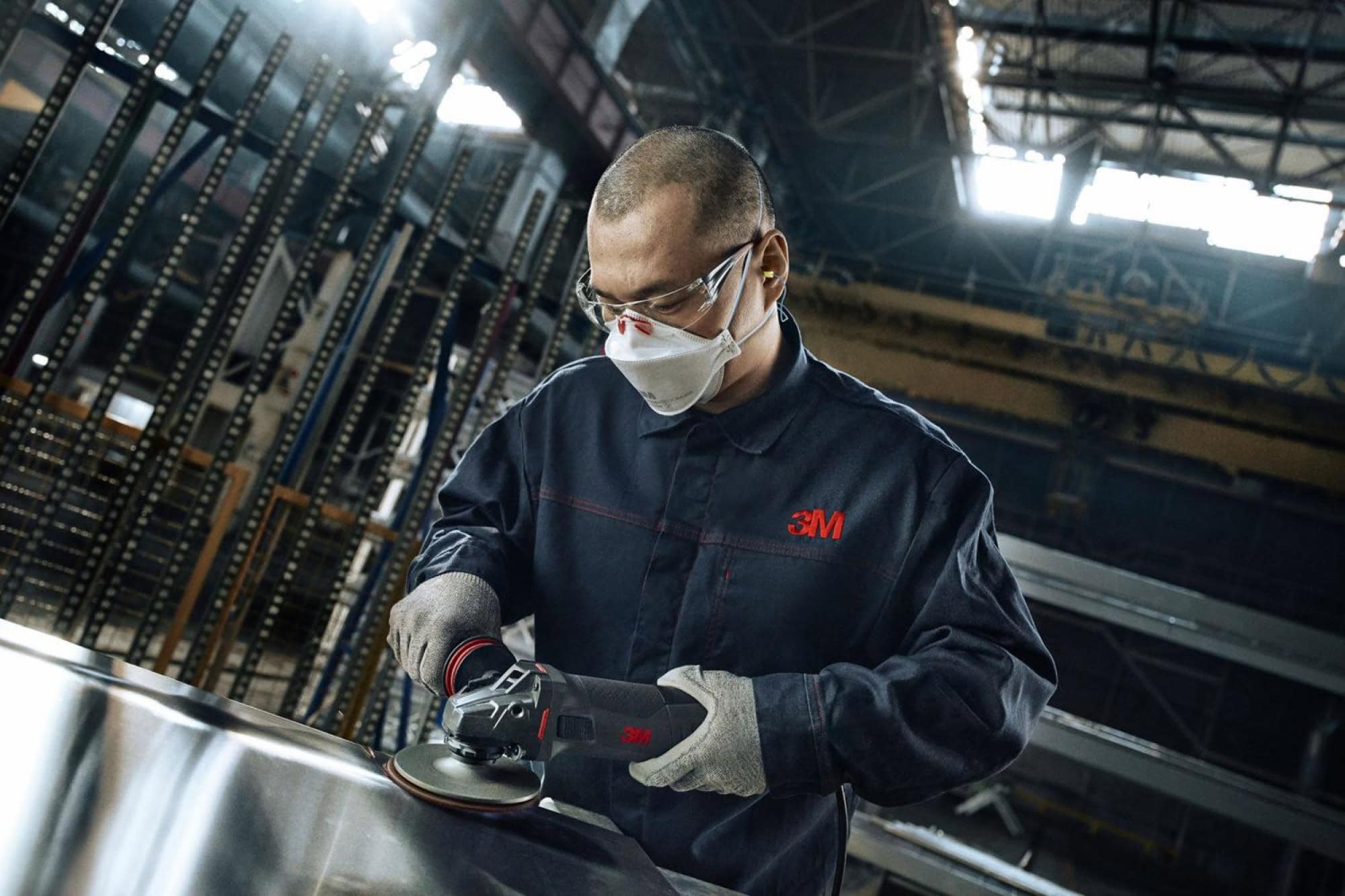 3M™ Scotch-Brite™ Vliesscheibe SC-DH 65338, Ø 115 mm, P600 - 1000, Very fine, Metall & Edelstahl — Entgraten, Reinigen, Finish, Blau, A, 8.000 U./Min., Kletthaftend, Ohne Zentrierloch