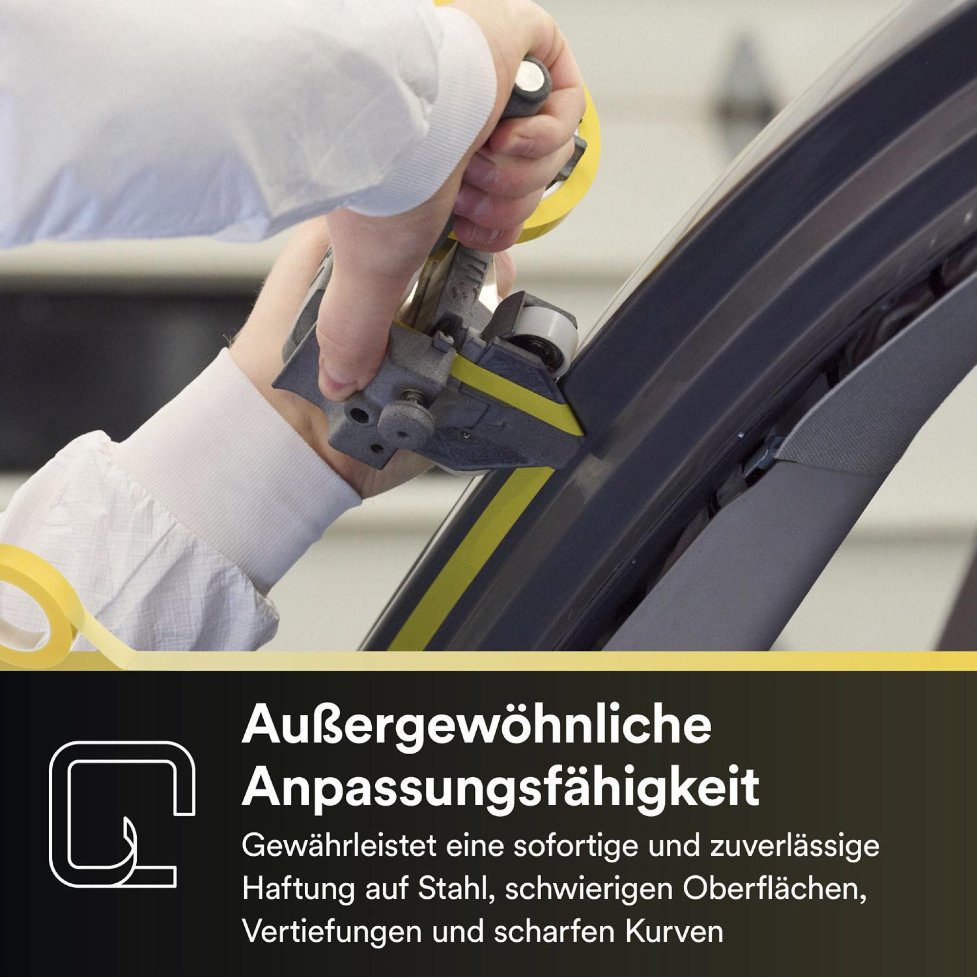 3M™ Scotch® Farblinienband 4740, 19 mm x 50 m, 0,13 mm, Gelb, Anpassungsfähig, PVC frei, Für absolut perfekt scharfe Farblinien in der Automobilindustrie