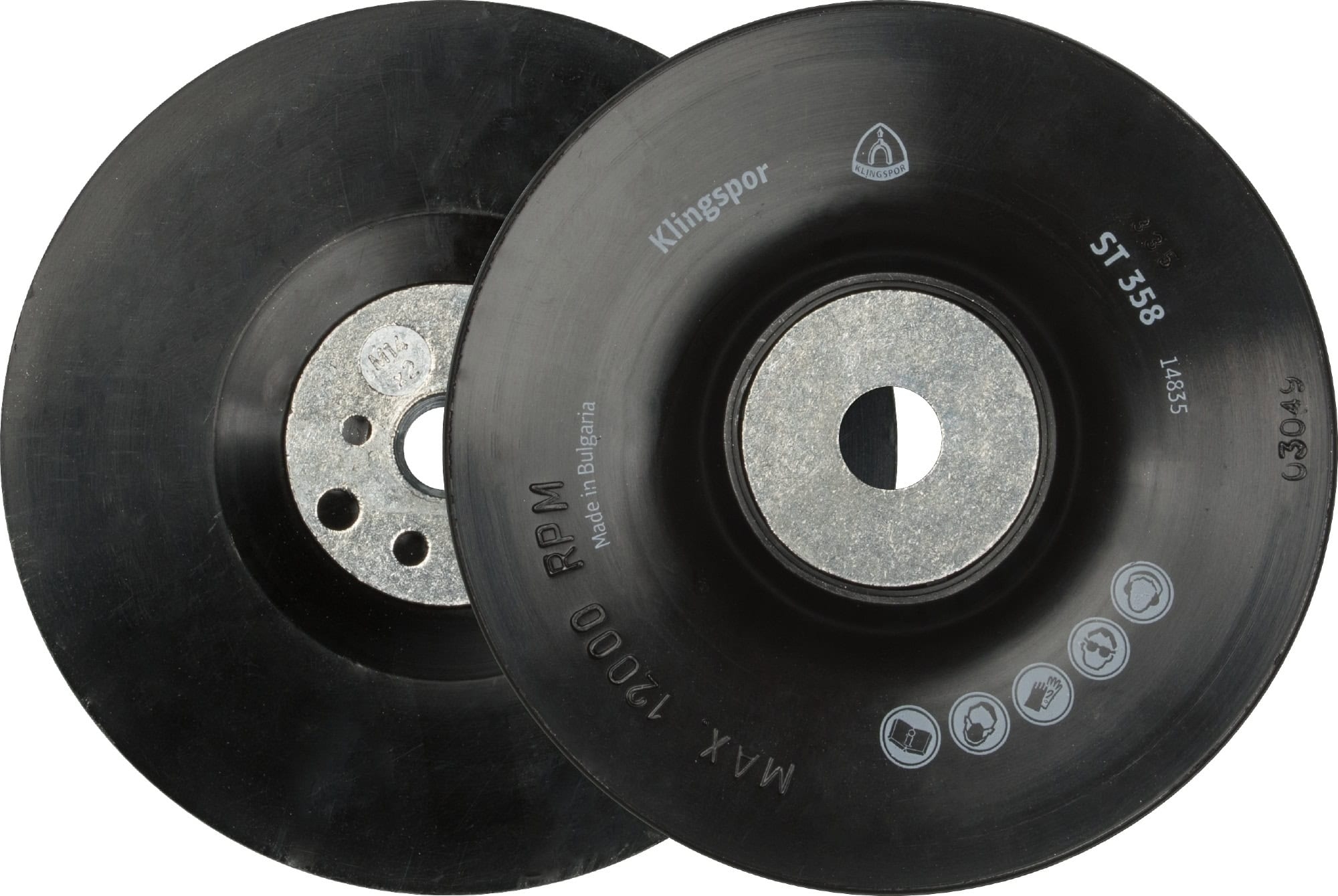 KLINGSPOR ST 358 Fiberscheiben Stützteller 14836, Ø 150 mm x ø 22 mm, M14 Gewinde, Mittelhart, Für Feinschliff und Entrostung