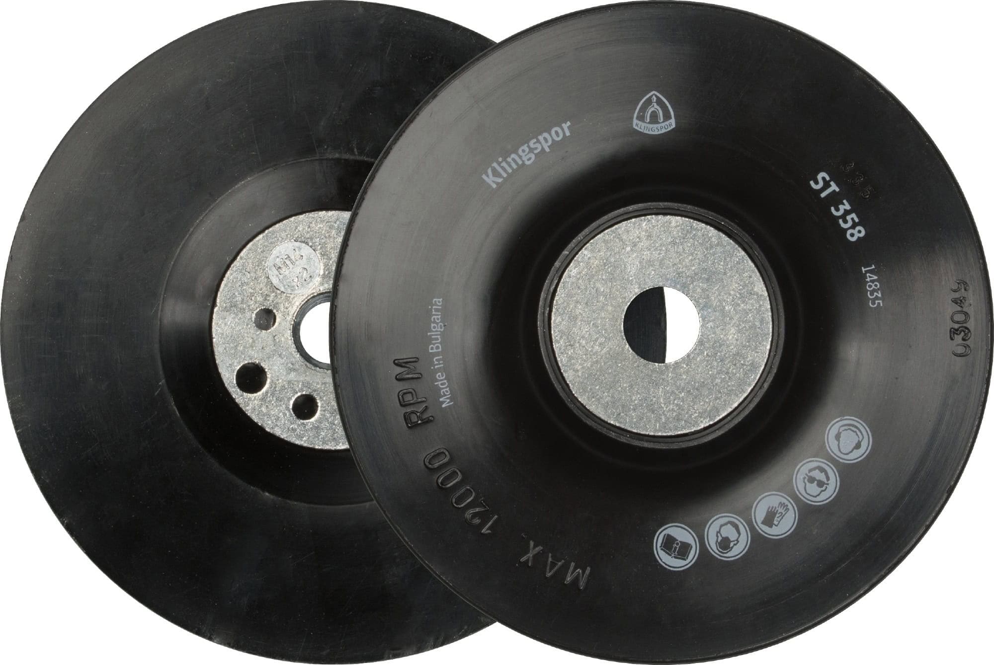 KLINGSPOR ST 358 Fiberscheiben Stützteller 14840, Ø 180 mm x ø 22 mm, M14 Gewinde, Mittelhart, Für Feinschliff und Entrostung